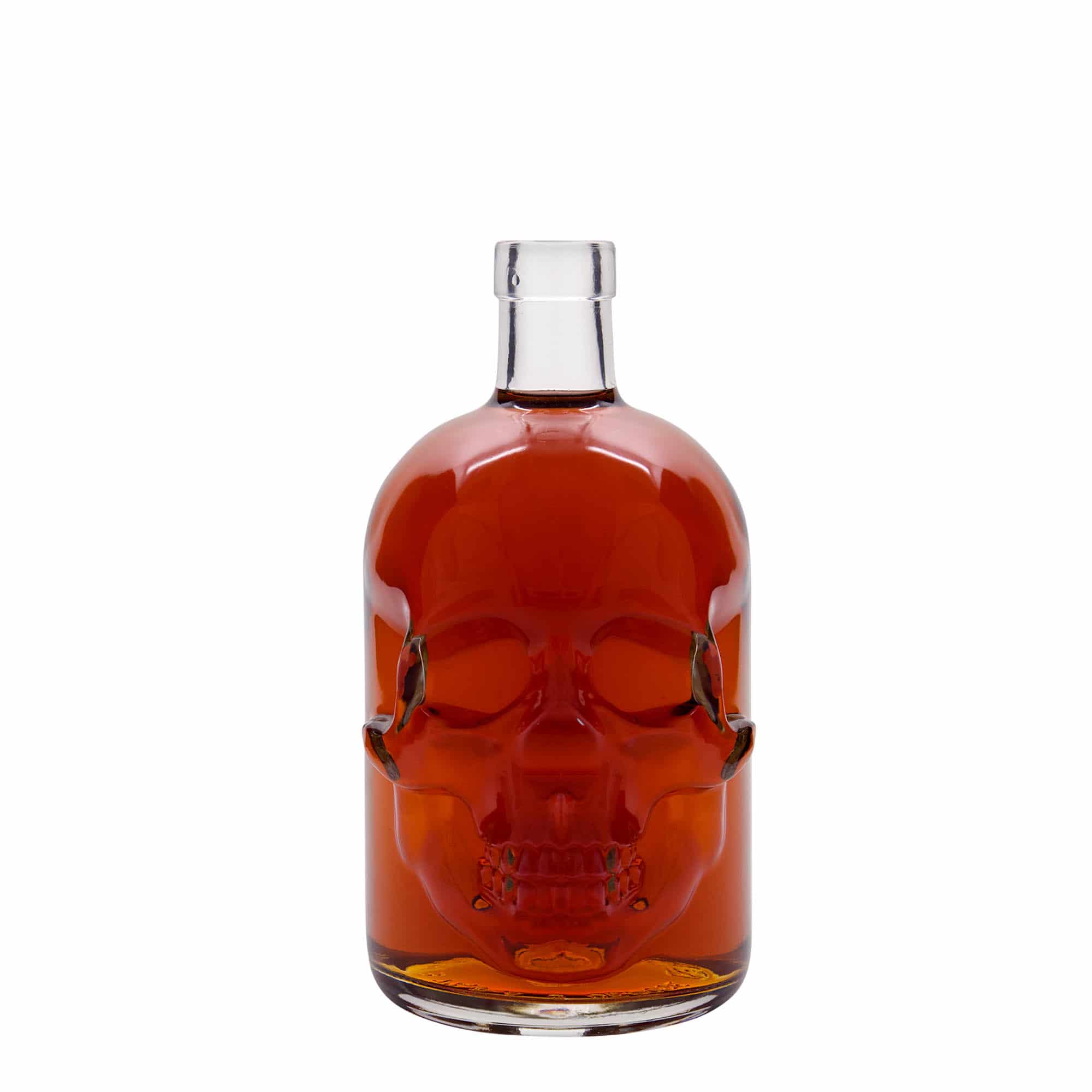 700 ml стъклена бутилка „Череп“, затваряне: коркова тапа
