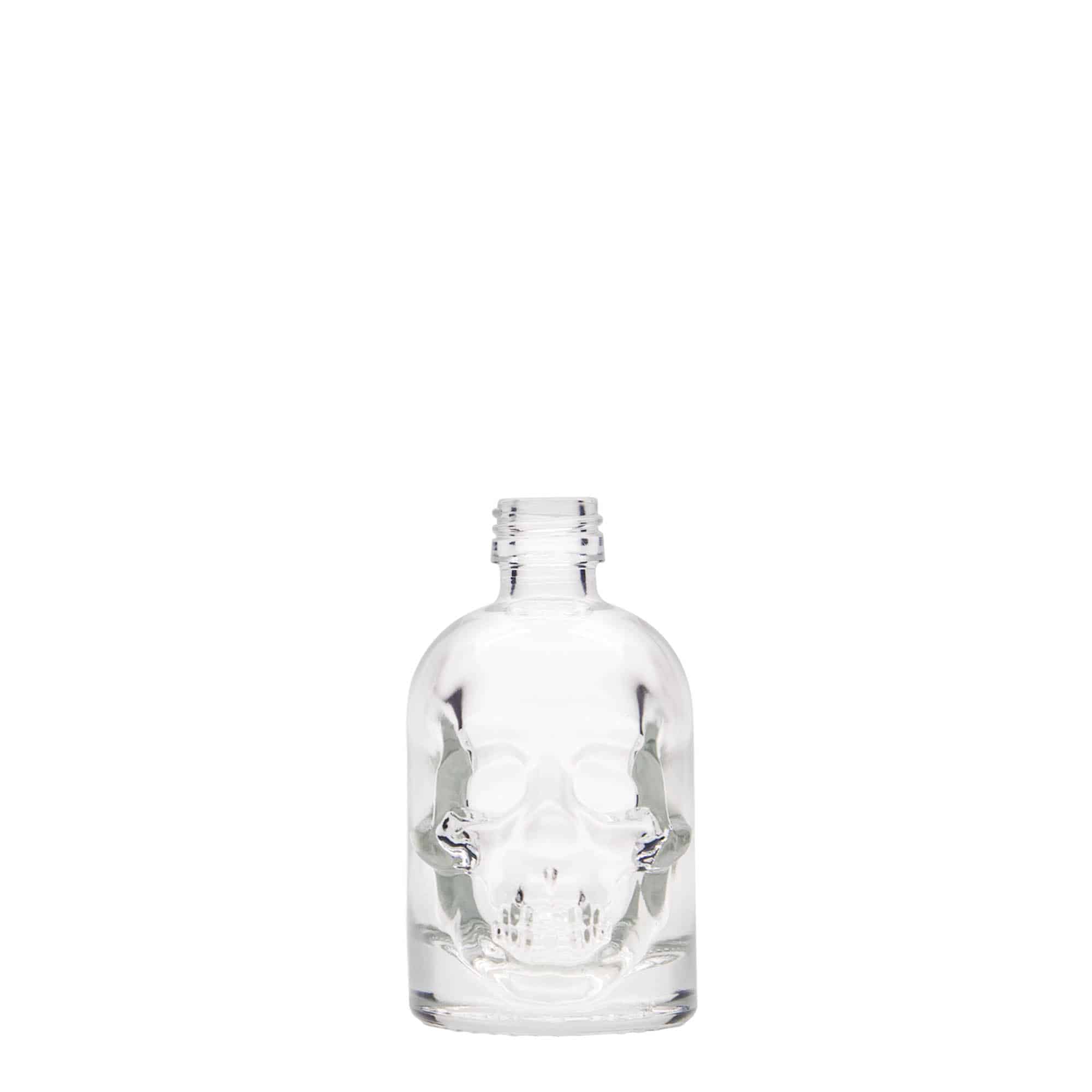 50 ml стъклена бутилка „Череп“, затваряне: капачка PP 18