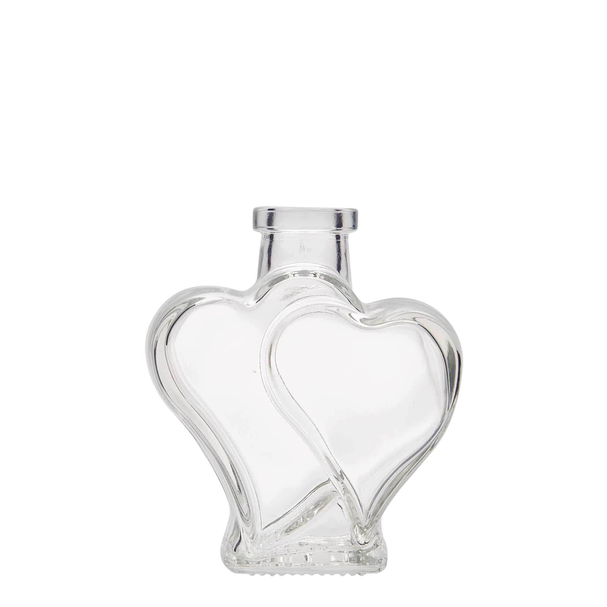 200 ml стъклена бутилка „Двойно сърце“, затваряне: коркова тапа