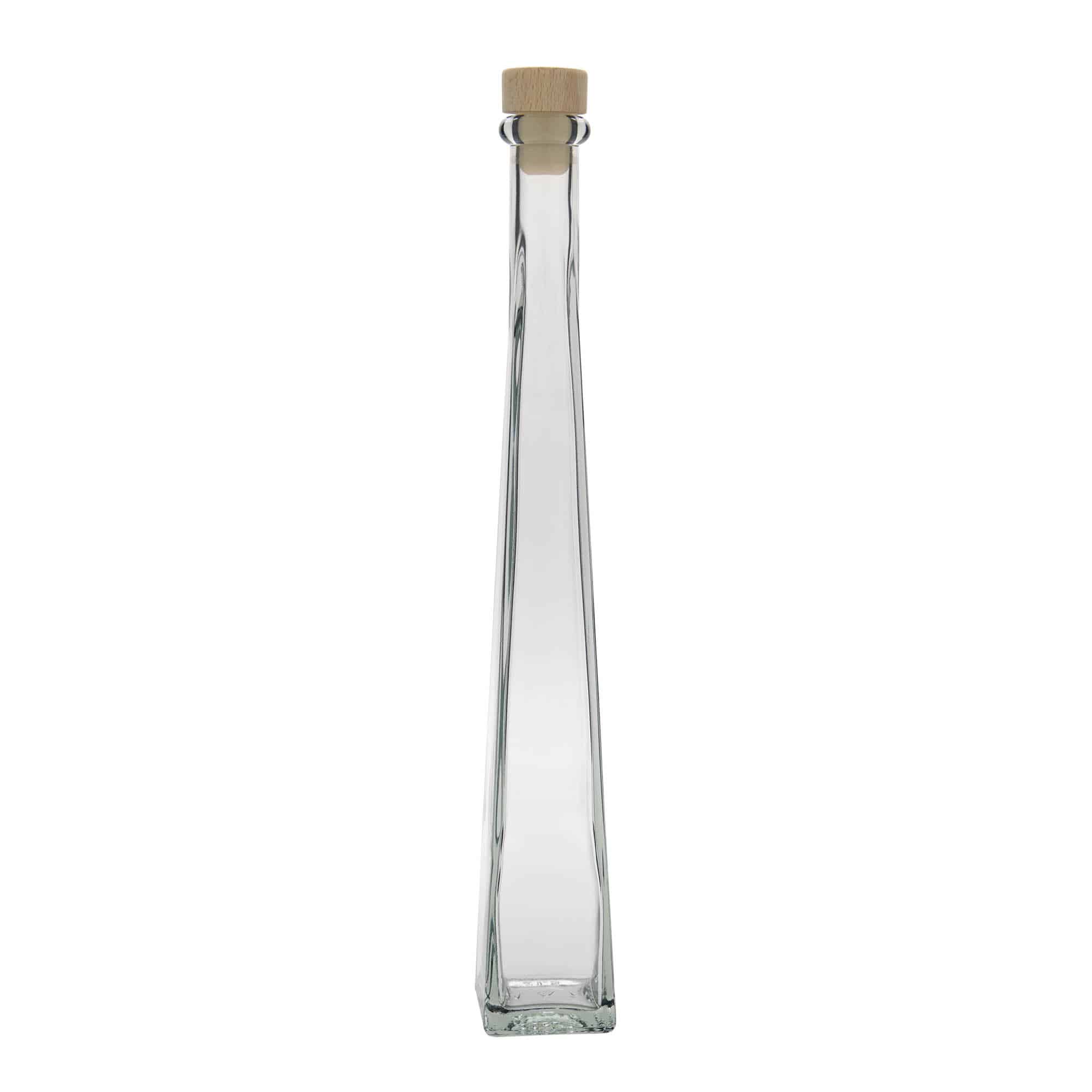 200 ml стъклена бутилка „Dama Quadrato“, квадратна, затваряне: коркова тапа