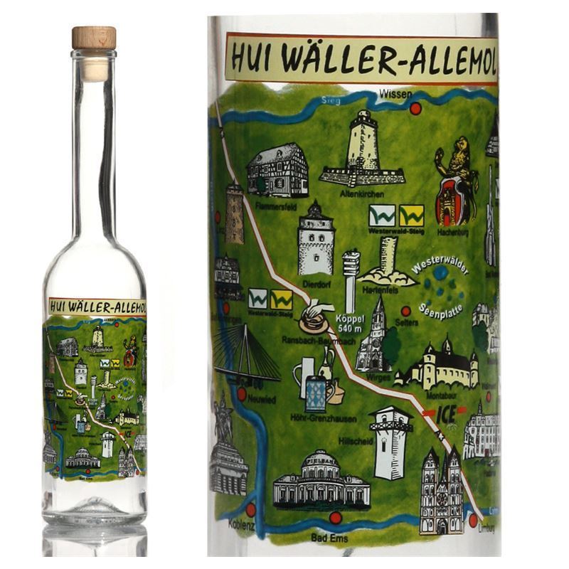 500 мл стъклена бутилка 'Opera', мотив: Вестервалд, отвор: корк 500 мл стъклена бутилка 'Opera', мотив: Вестервалд, отвор: корк