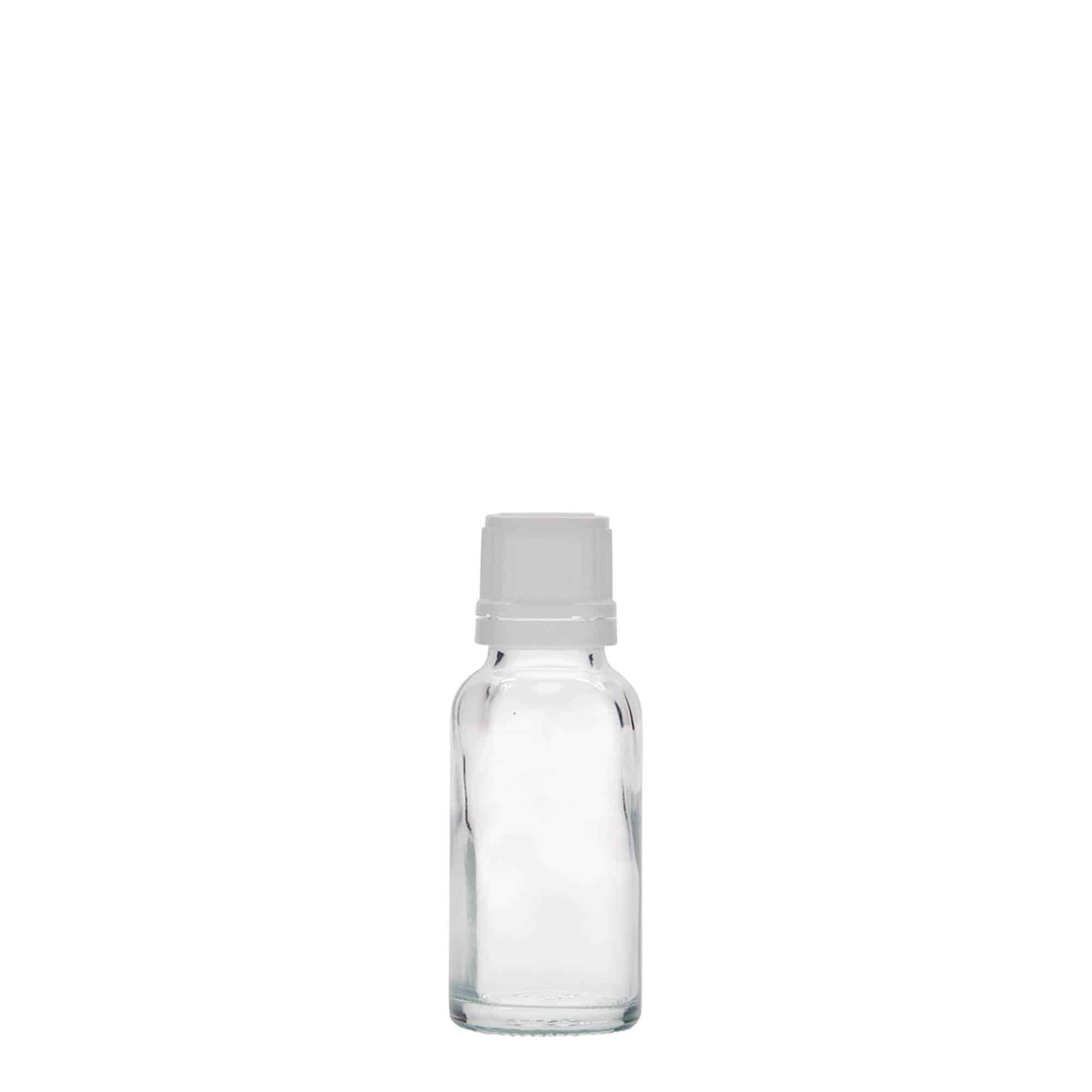 20 ml бутилка за лекарства, стъклена, затваряне: винтова капачка с резба DIN 18