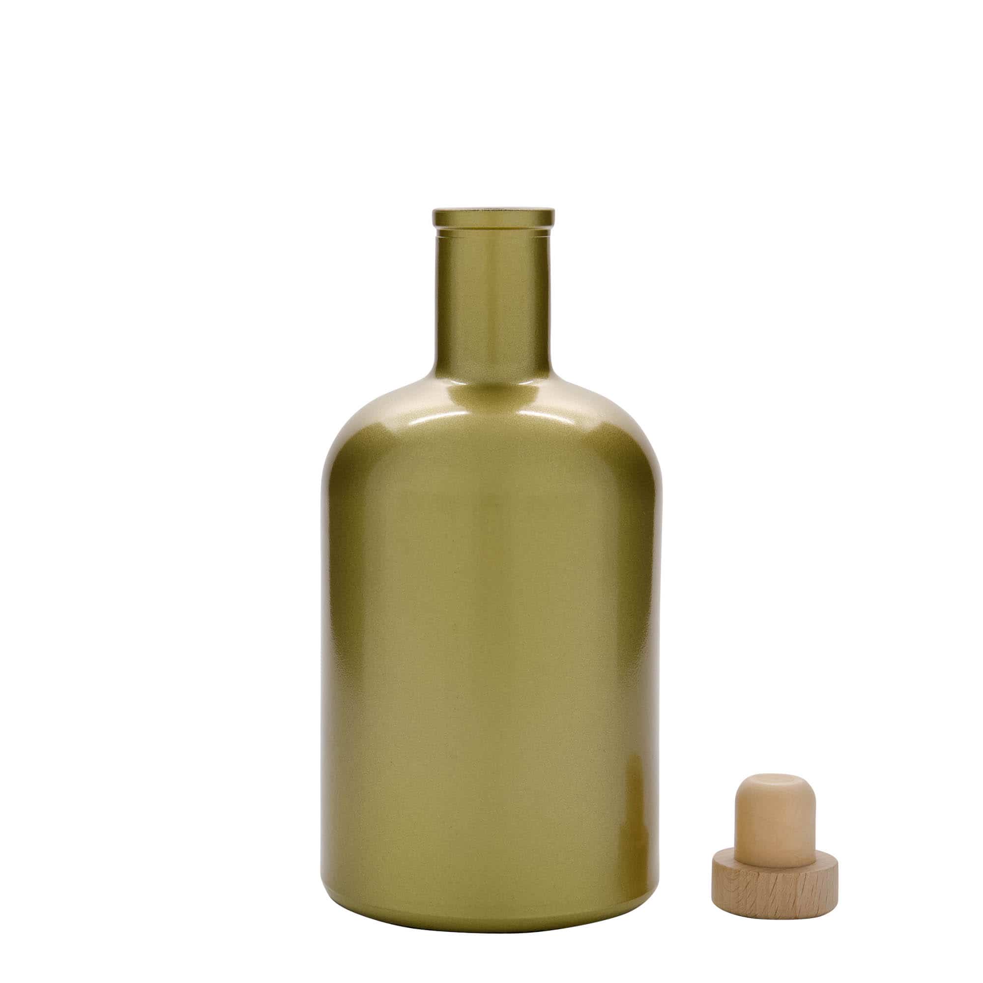 700 ml стъклена бутилка „Gerardino“, златиста, затваряне: коркова тапа