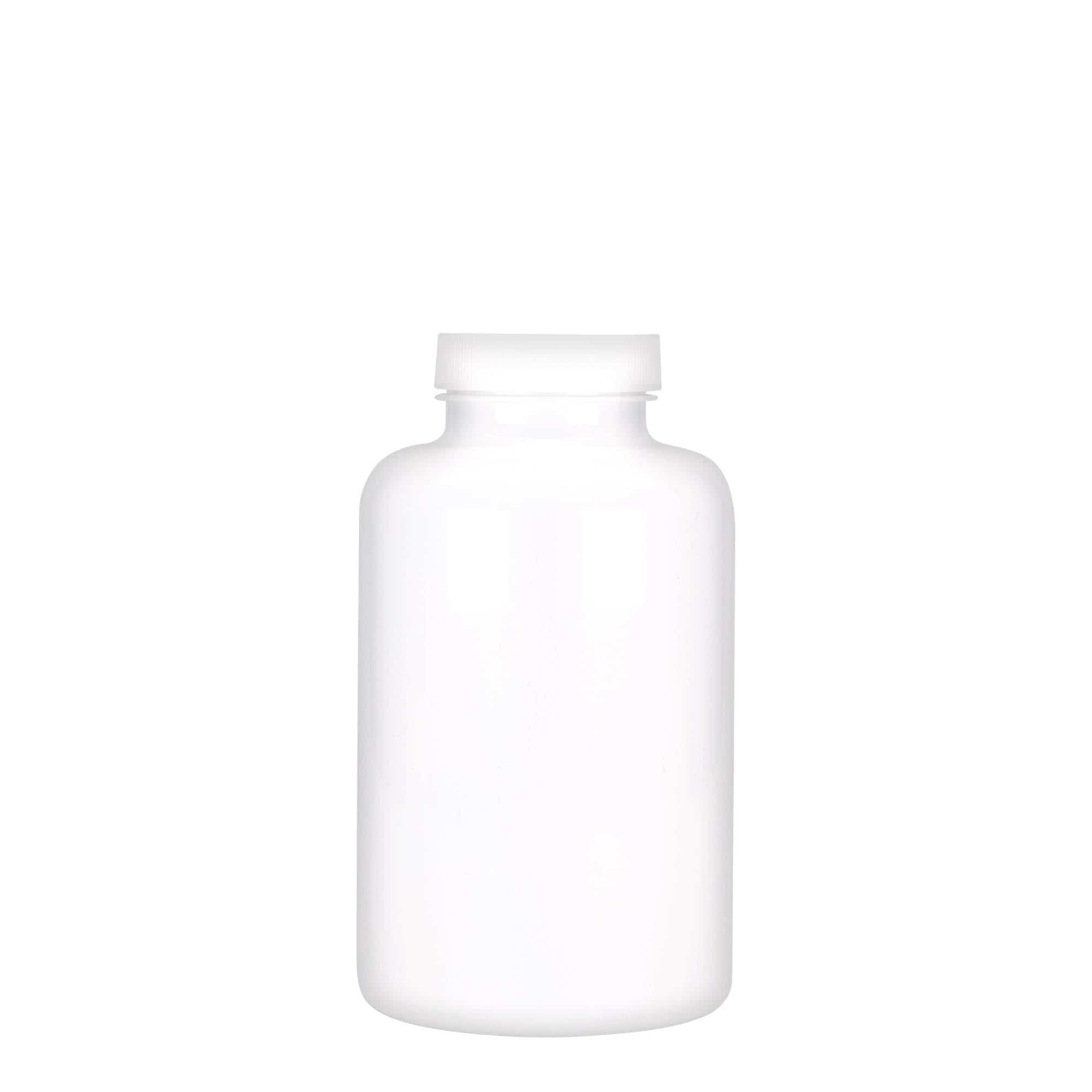 500 ml PET буркан за лекарства, пластмасов, бял, затваряне: винтова капачка GPI 45/400
