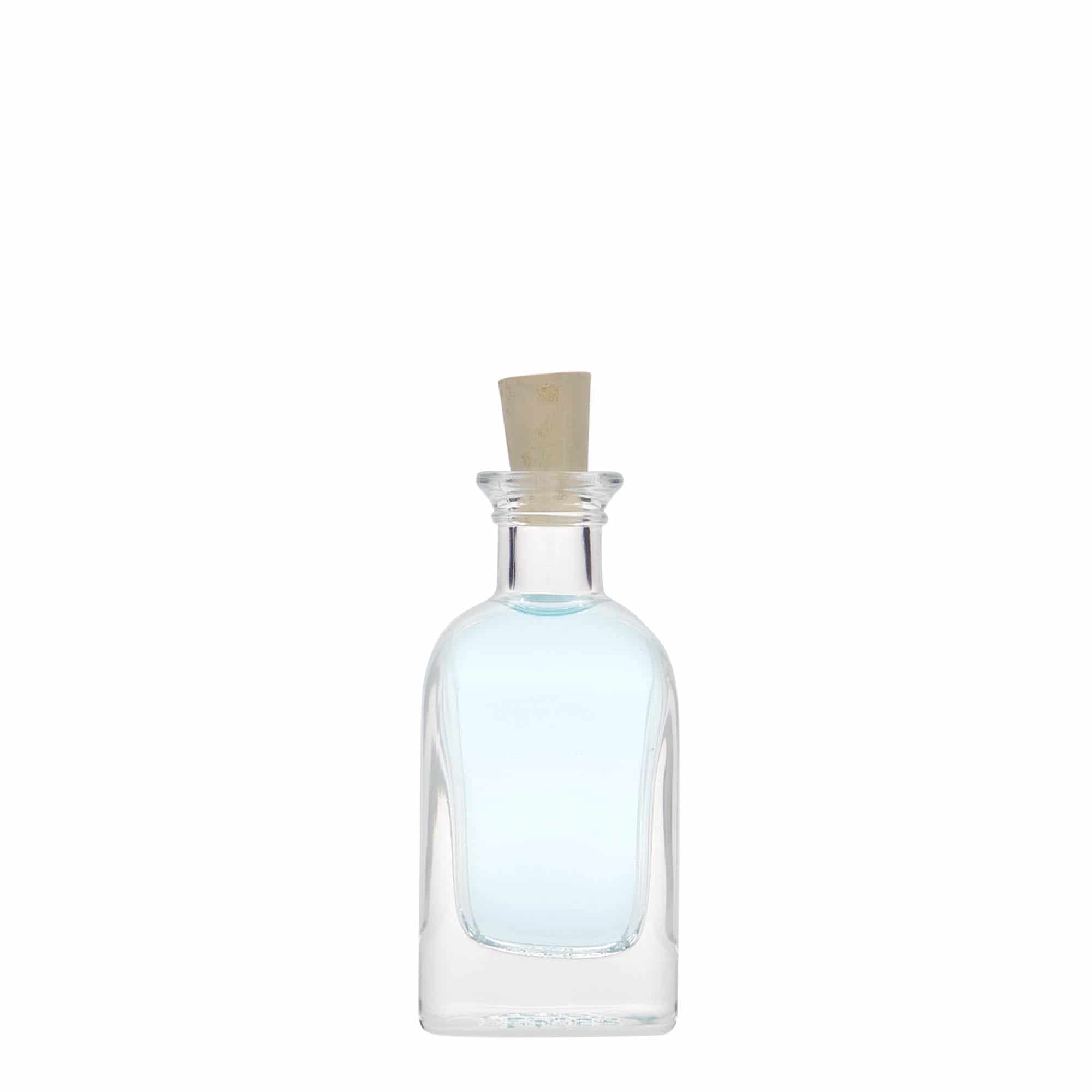 40 ml стъклена аптекарска бутилка „Carré“, квадратна, затваряне: коркова тапа
