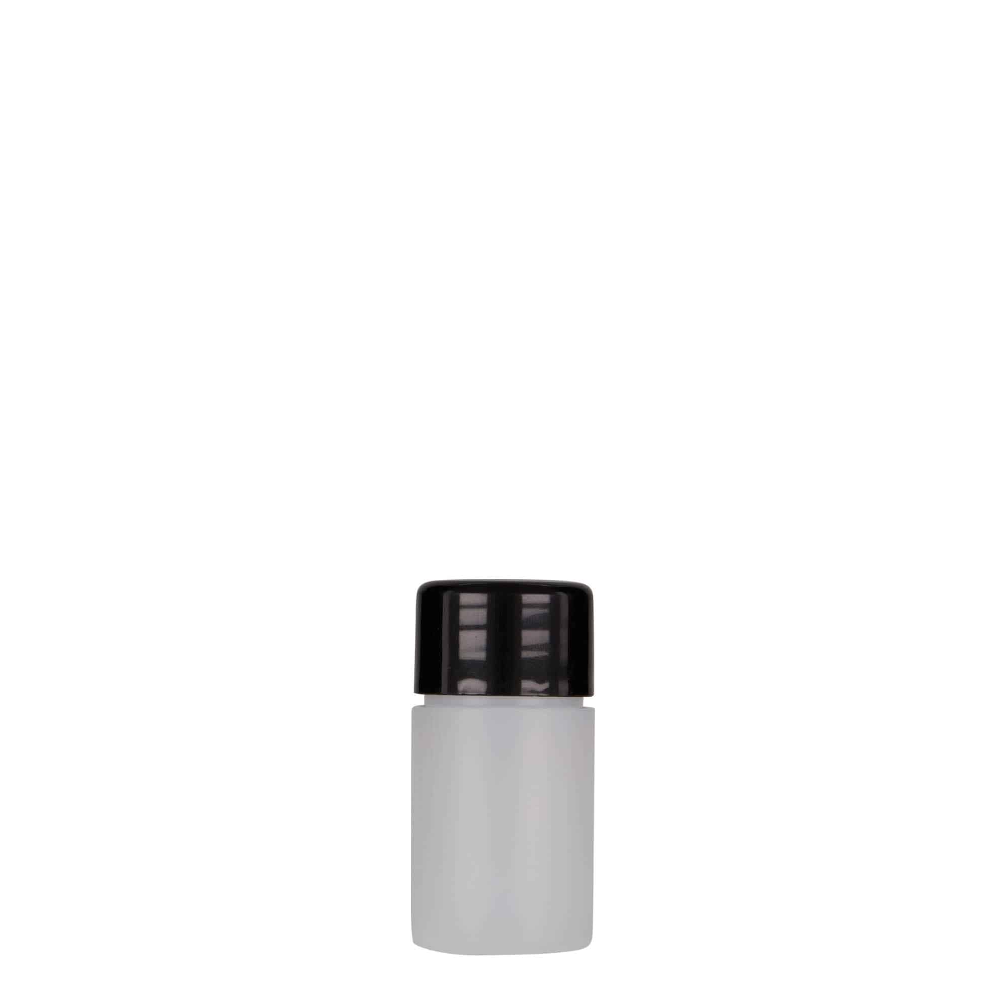 15 ml пластмасова бутилка „Tuffy“, HDPE, естествен цвят, затваряне: винтова капачка 24/410