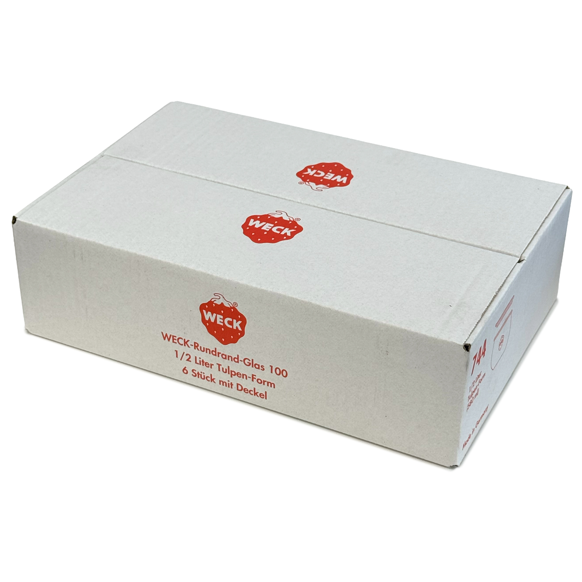 6x 580 ml WECK-чашка тип „тюлип“ със стъклен капак RR 100