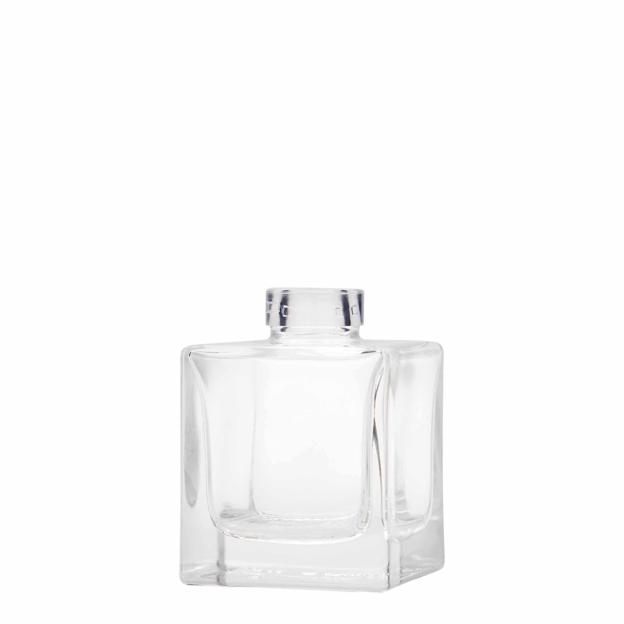 100 ml стъклена бутилка „Cube“, квадратна, затваряне: коркова тапа