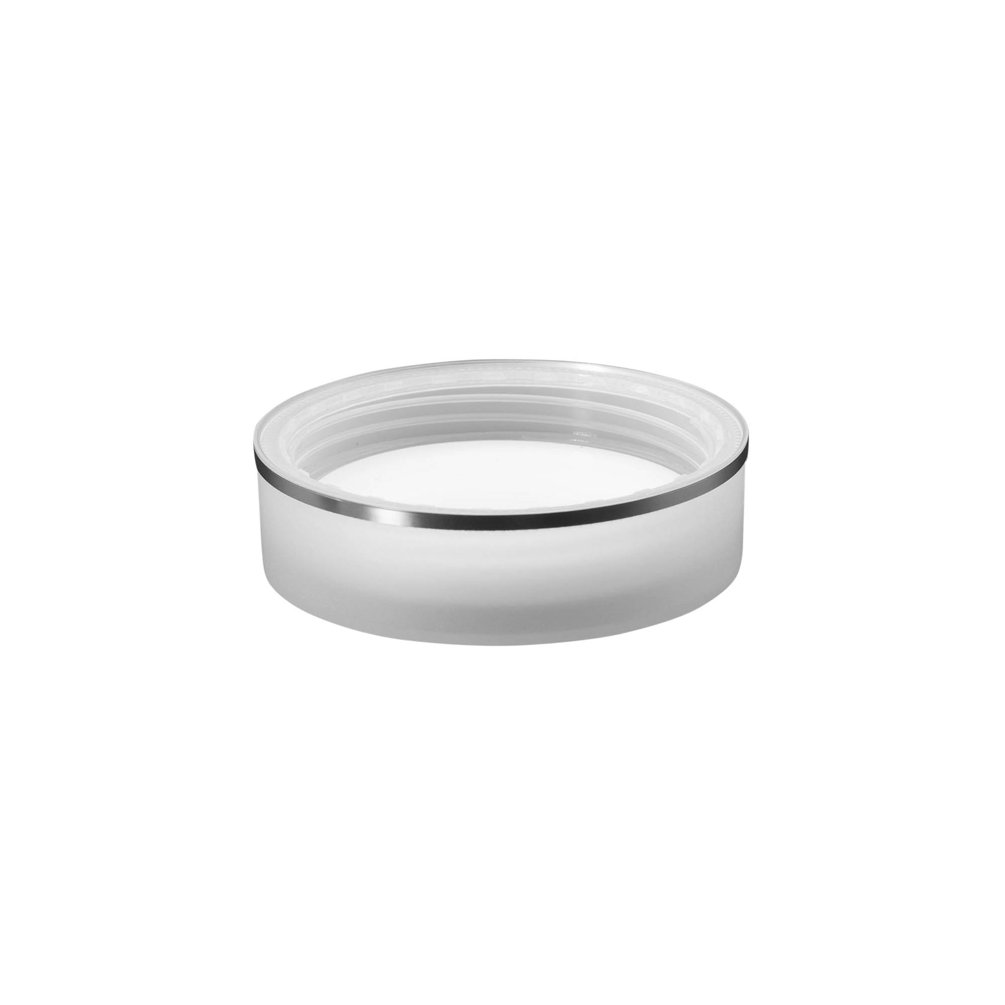 Винтова капачка „Clear/Platin Edition“, PP пластмаса, бяла, за затваряне: 70/2P
