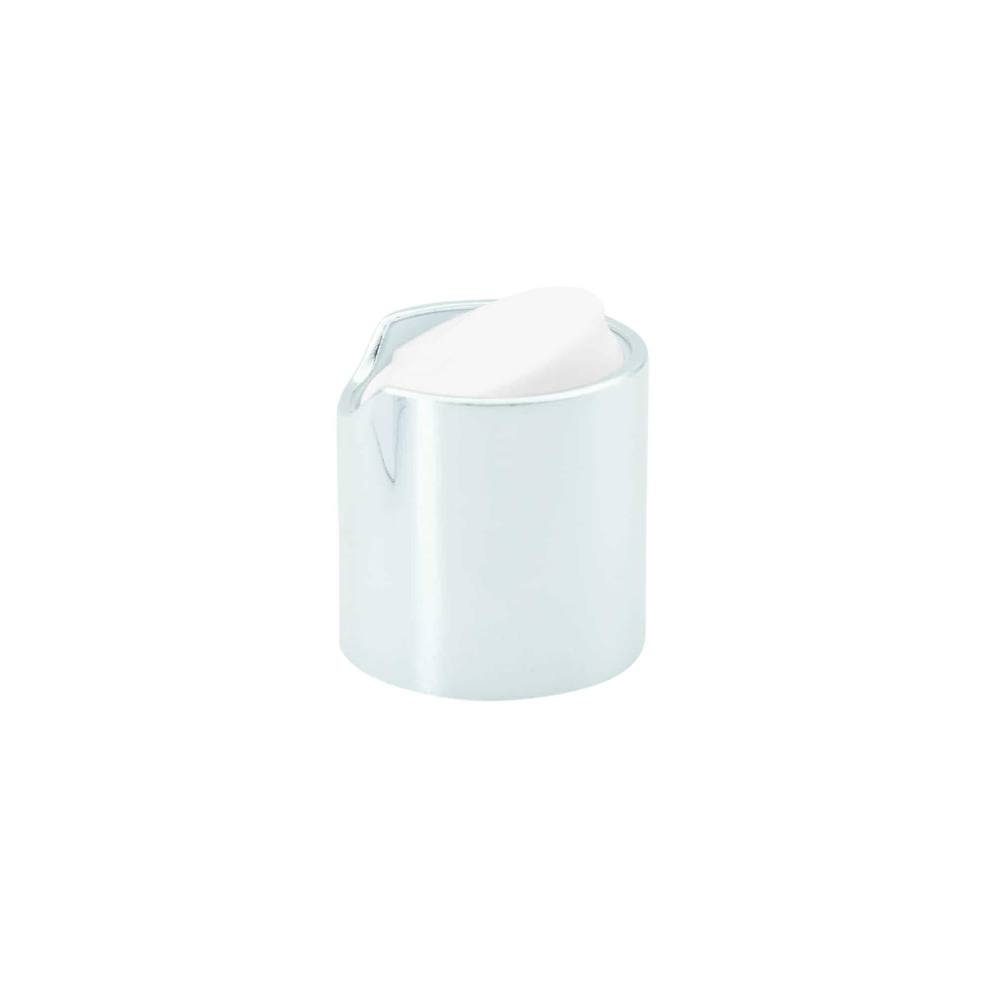 Винтова капачка Disc Top, PP пластмаса, сребриста, за отвор: 24/410