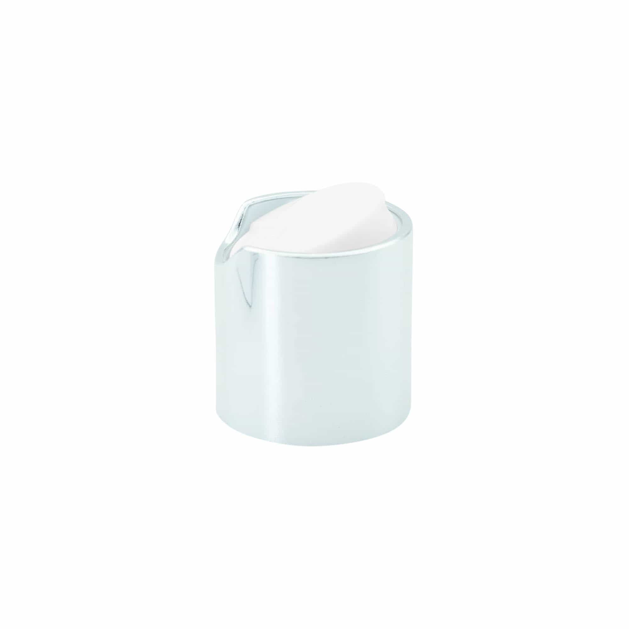Винтова капачка Disc Top, PP пластмаса, сребриста, за отвор: 24/410