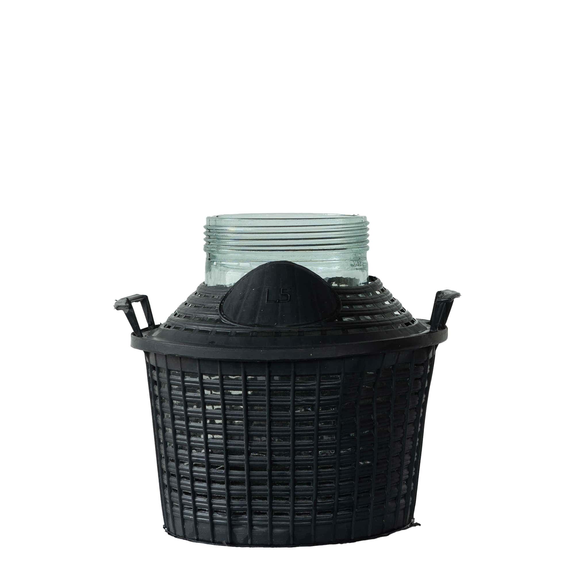 5 л бутилка с балон, широк врат, стъкло, отвор: винтова капачка