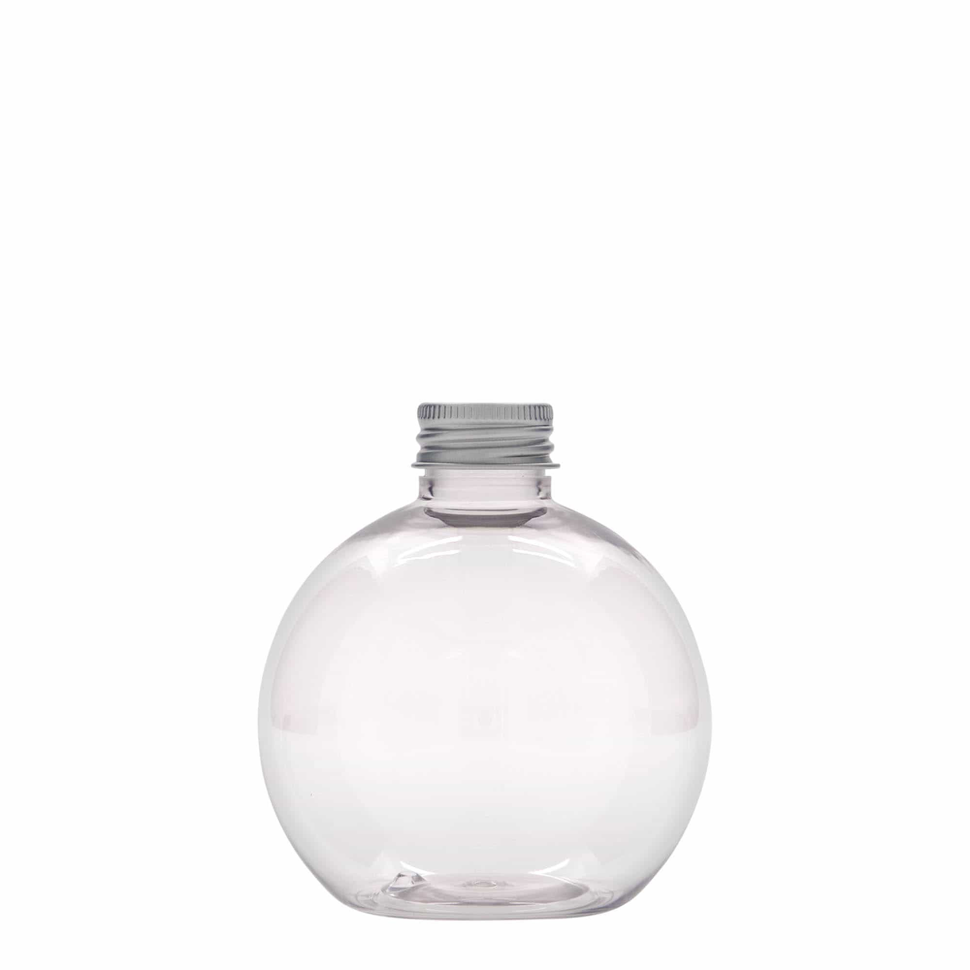 250 ml PET бутилка „Perry“, сферична, пластмасова, затваряне: винтова капачка GPI 24/410 250 ml PET бутилка „Perry“, сферична, пластмасова, затваряне: винтова капачка GPI 24/410