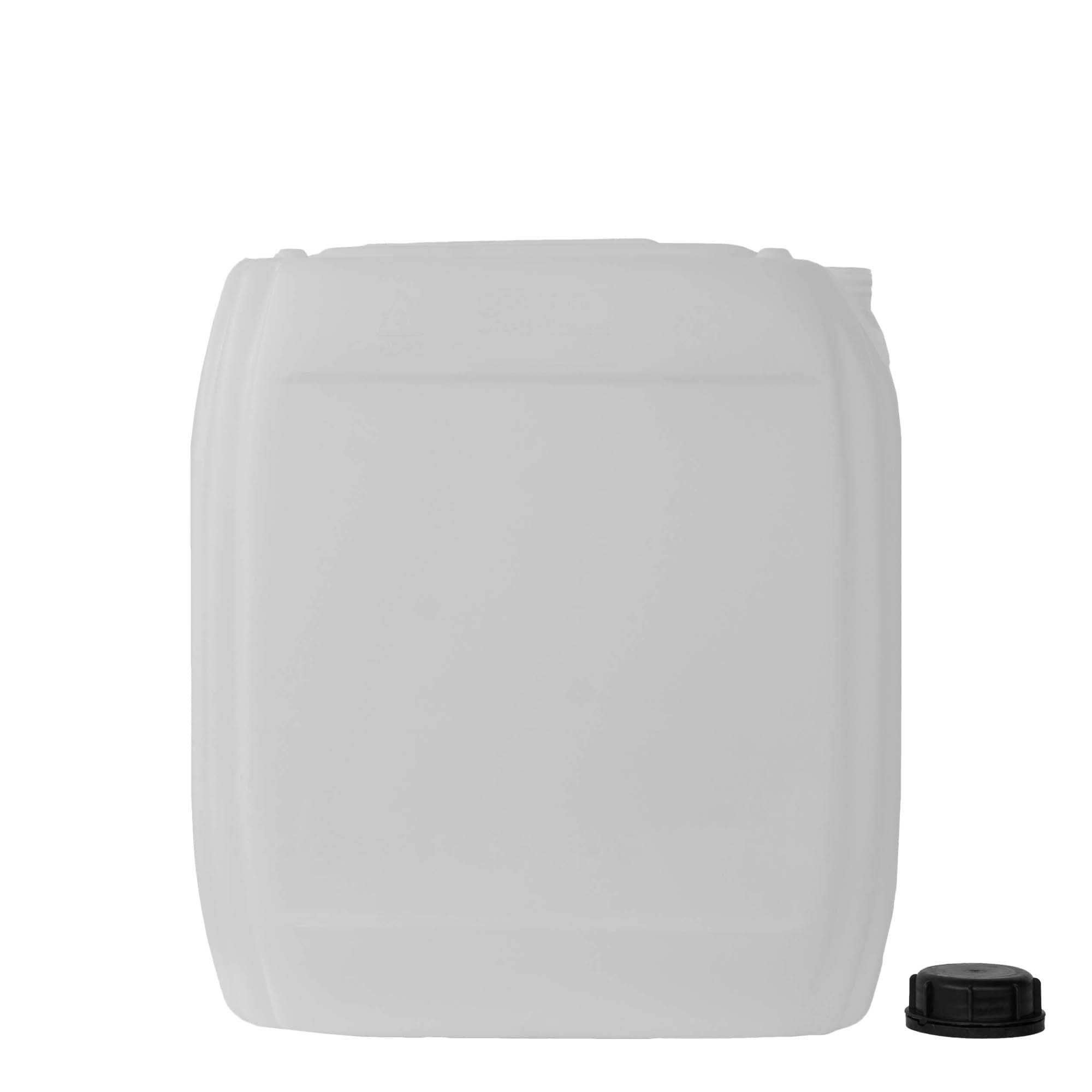 25 л канистра, правоъгълна, HDPE-пластмаса, естествен цвят, отвор: ND 60