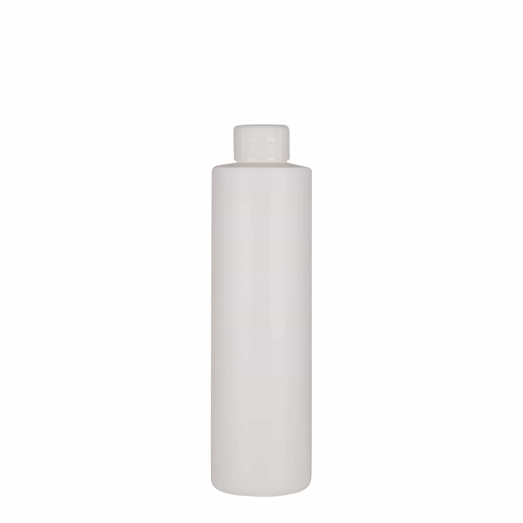 250 ml пластмасова бутилка „Pipe“, екологична HDPE, бяла, затваряне: винтова капачка GPI 24/410