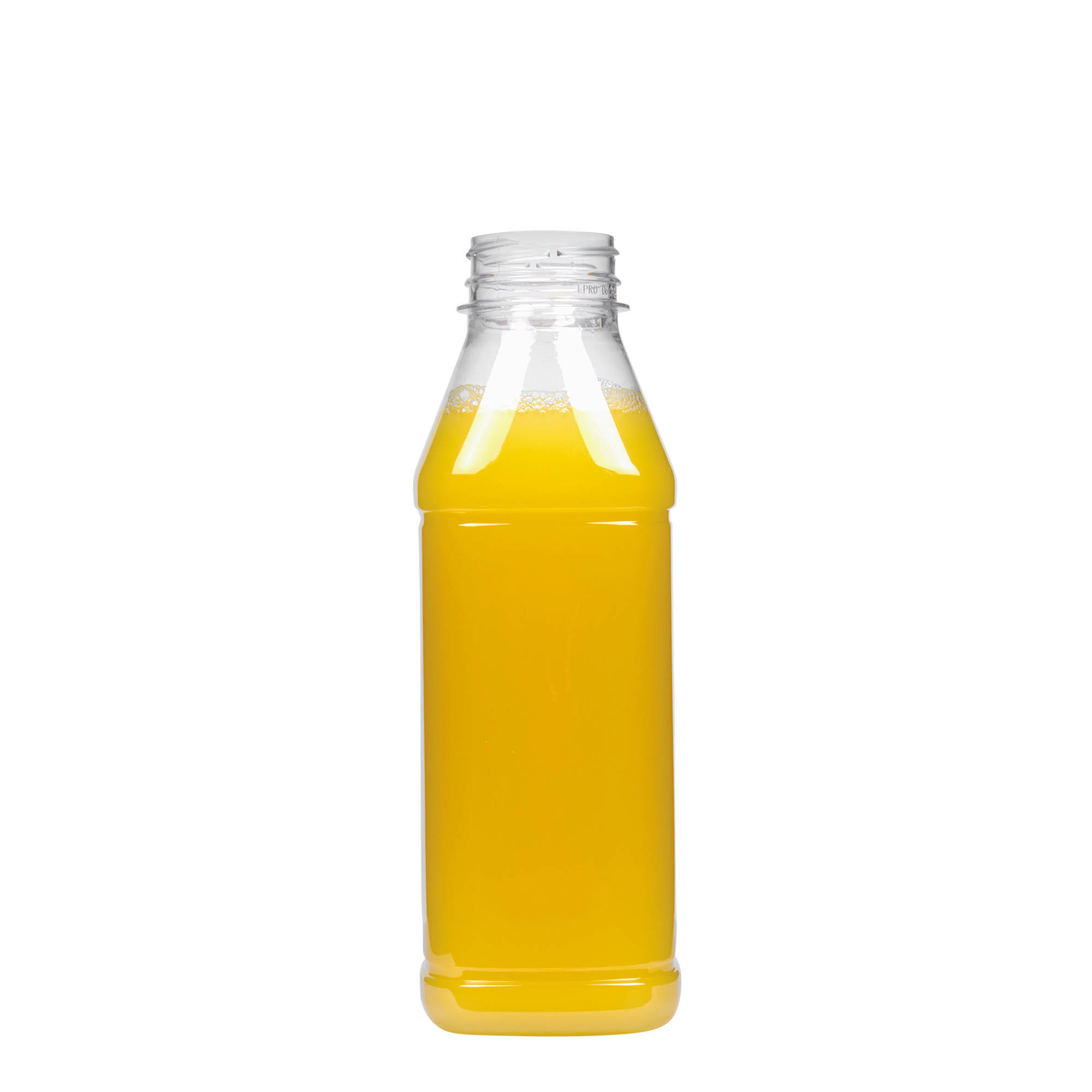500 мл PET бутилка „Milk and Juice Carré“, квадратна, пластмасова, гърло: 38 мм 500 мл PET бутилка „Milk and Juice Carré“, квадратна, пластмасова, гърло: 38 мм