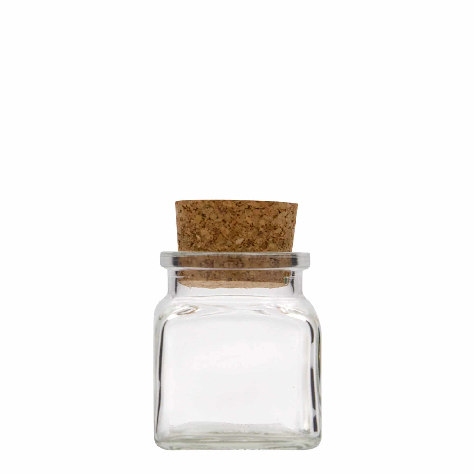 120 ml буркан с коркова тапа, квадратен, затваряне: коркова тапа