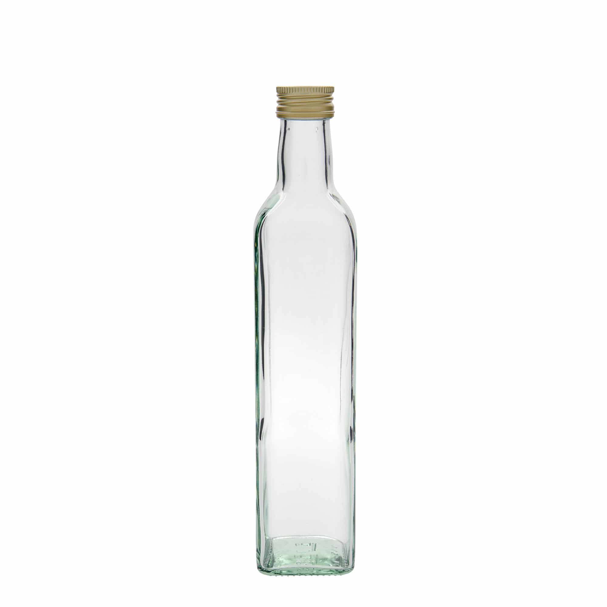500 ml стъклена бутилка „Marasca“, квадратна, затваряне: капачка PP 31,5