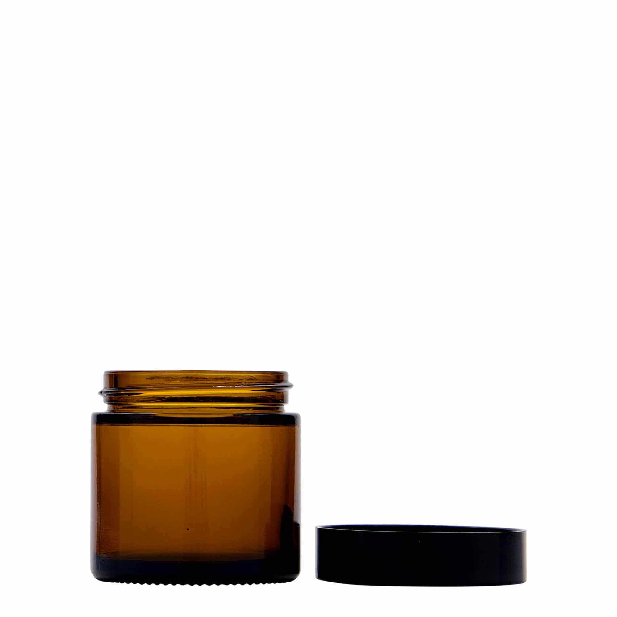 60 ml бурканче за козметични продукти „Brown Line“, стъклено, кафяво, затваряне: винтова капачка