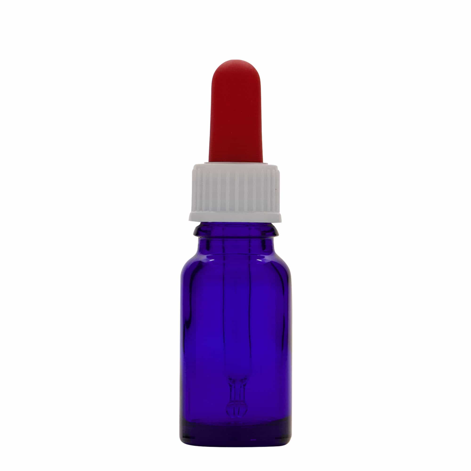 10 ml бутилка за лекарства с пипета, стъклена, кралско синьо-червена, затваряне: винтова капачка с резба DIN 18 10 ml бутилка за лекарства с пипета, стъклена, кралско синьо-червена, затваряне: винтова капачка с резба DIN 18