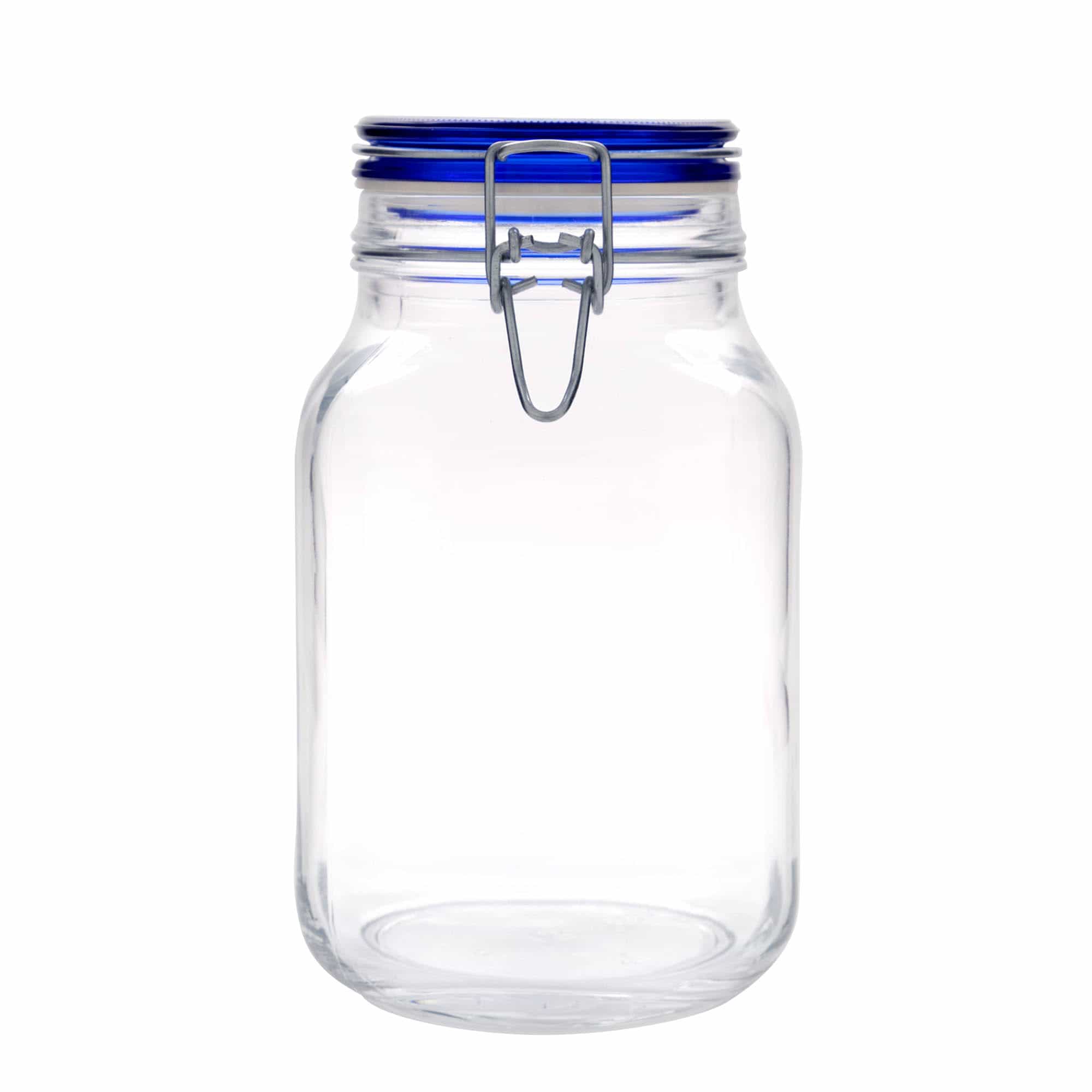 2000 ml буркан с клипс „Fido“ син капак, квадратен, затваряне: капак с клипс 2000 ml буркан с клипс „Fido“ син капак, квадратен, затваряне: капак с клипс