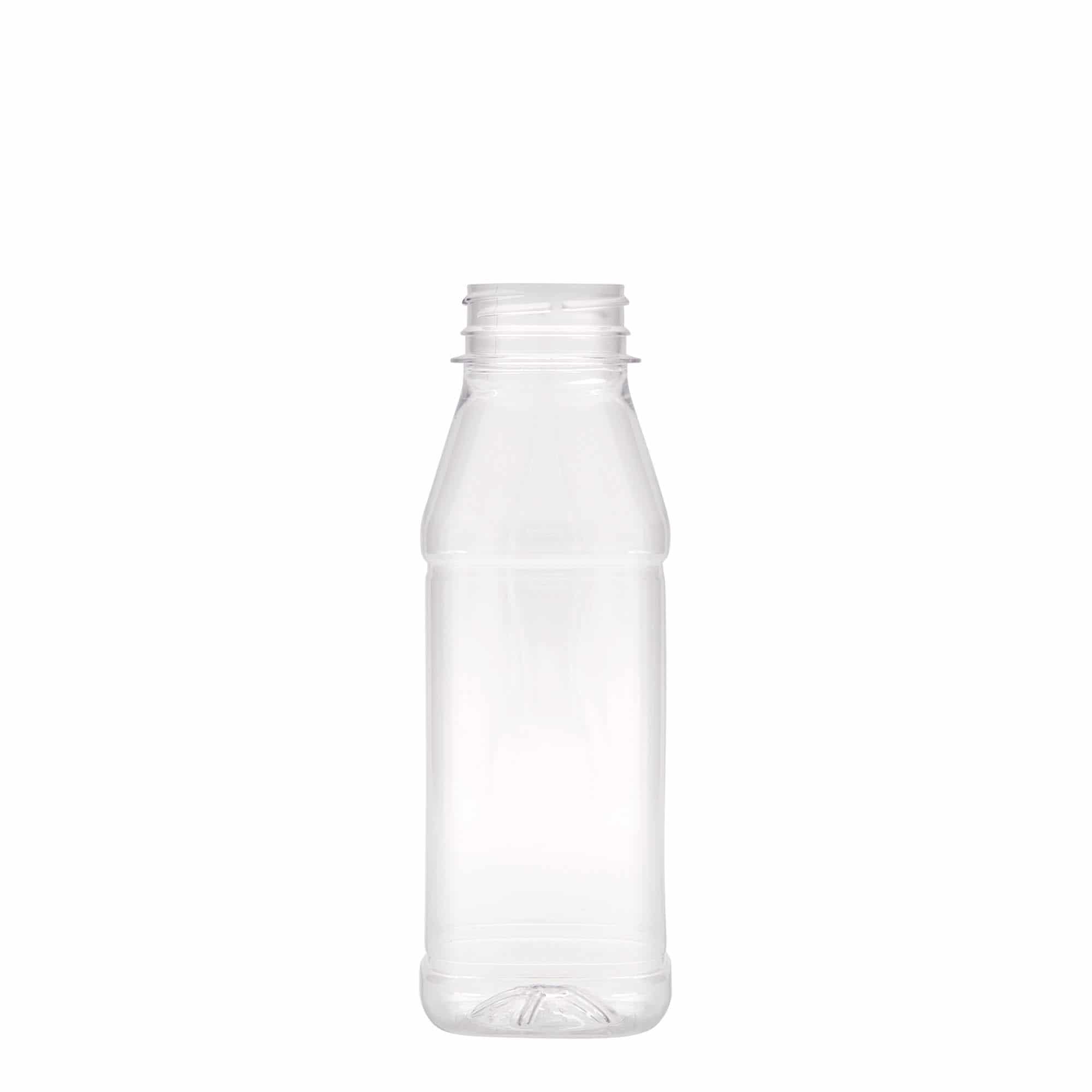 330 ml PET бутилка за мляко и сок „Carré“, квадратна, пластмасова, затваряне: 38 mm 330 ml PET бутилка за мляко и сок „Carré“, квадратна, пластмасова, затваряне: 38 mm