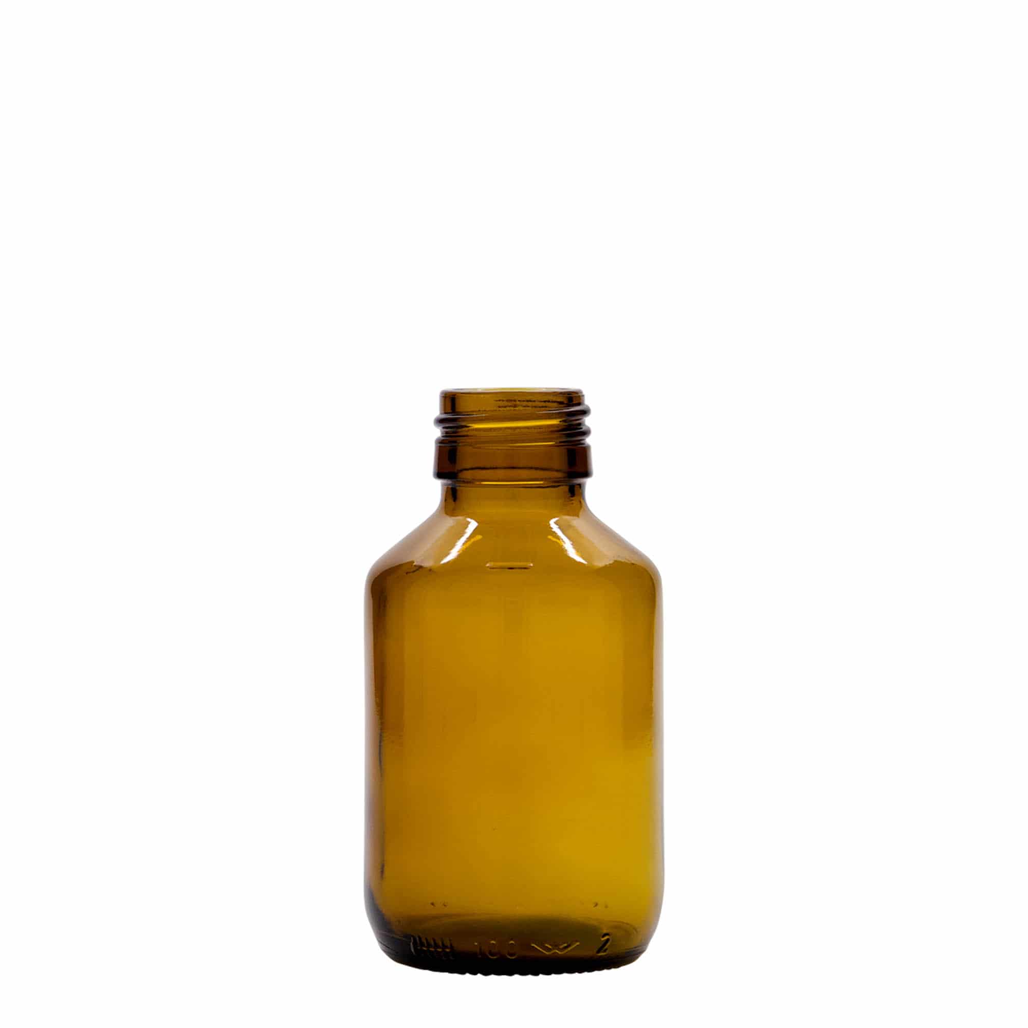 100 ml бутилка за лекарства, кафява, стъклена, затваряне: капачка PP 28 100 ml бутилка за лекарства, кафява, стъклена, затваряне: капачка PP 28