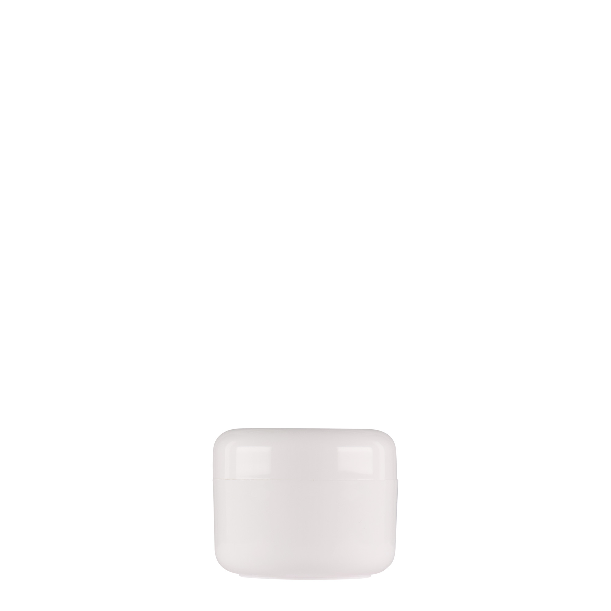 15 ml пластмасова кутийка 'Bianca', PP, бяла, отвор: винтова капачка