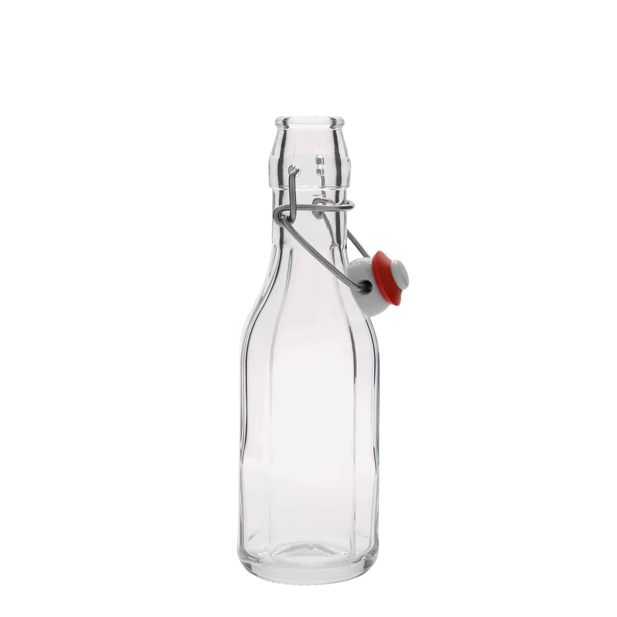 250 ml стъклена бутилка „Bravo“, десетоъгълна, затваряне: тапа с клипс