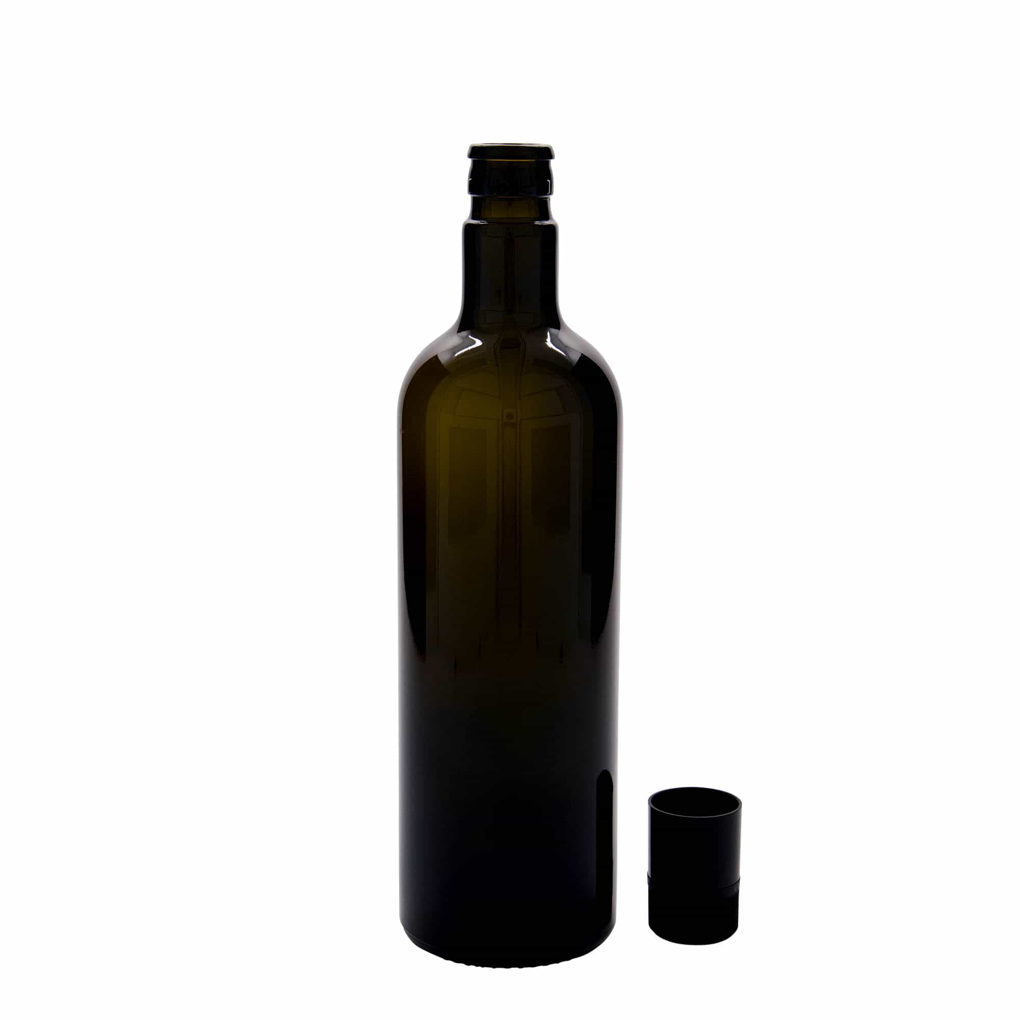 750 ml бутилка за оцет/олио „Willy New“, стъклена, антично зелено, затваряне: без възможност за повторно пълнене