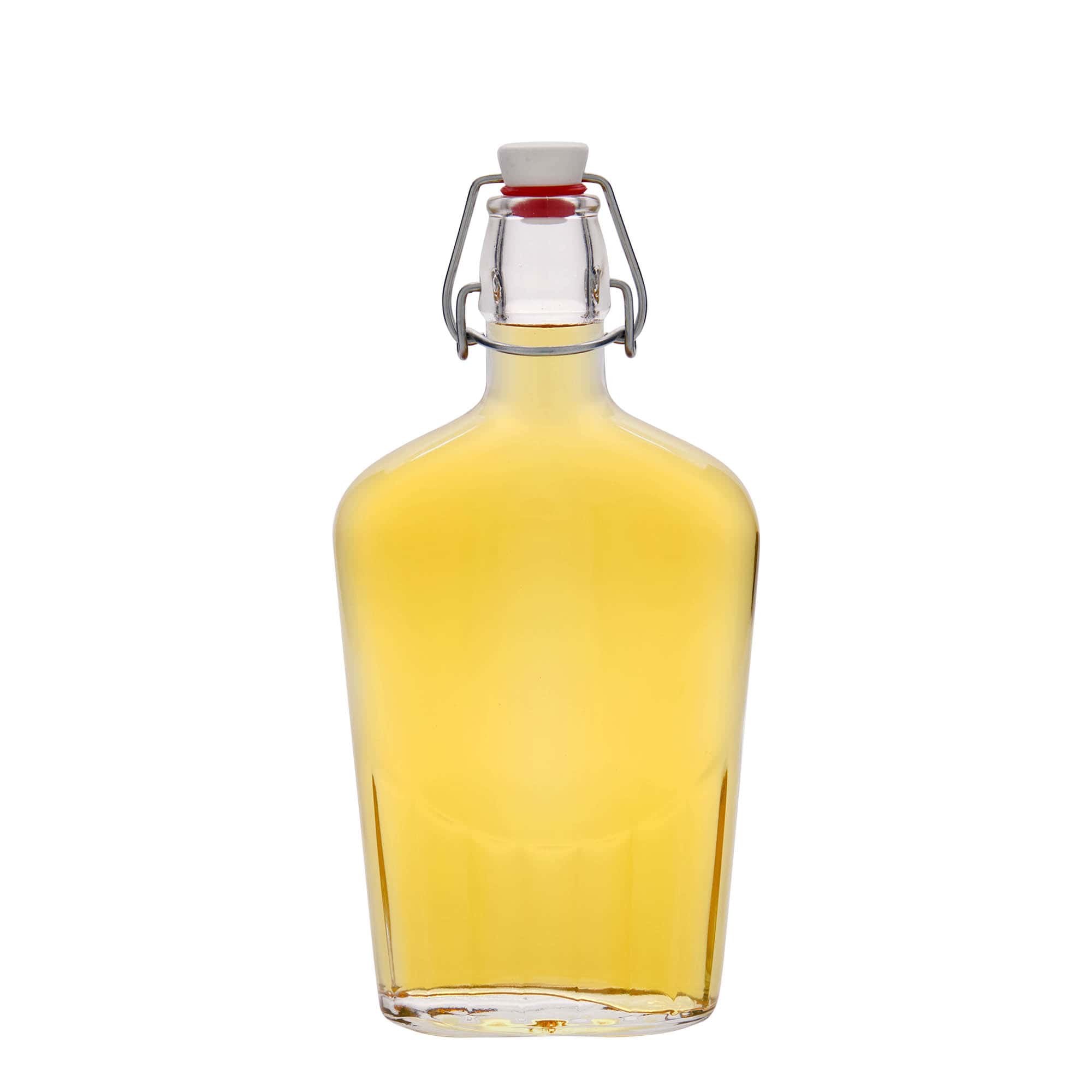 500 ml стъклена бутилка „Fiaschetta“, овална, затваряне: тапа с клипс