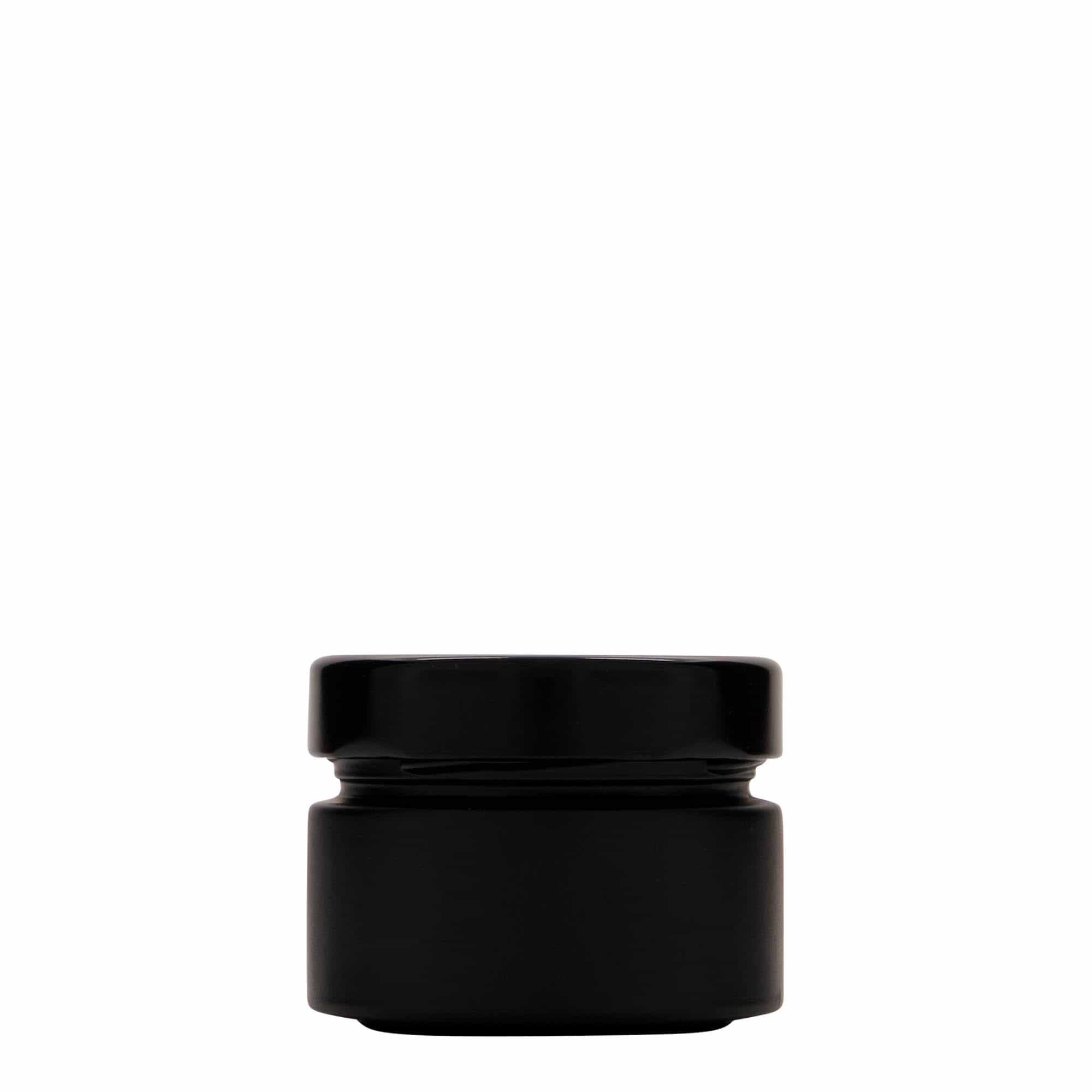 130 ml кръгъл буркан „Aurora“, черен, затваряне: дълбок винтов капак Deep-Twist-Off (DTO 66)