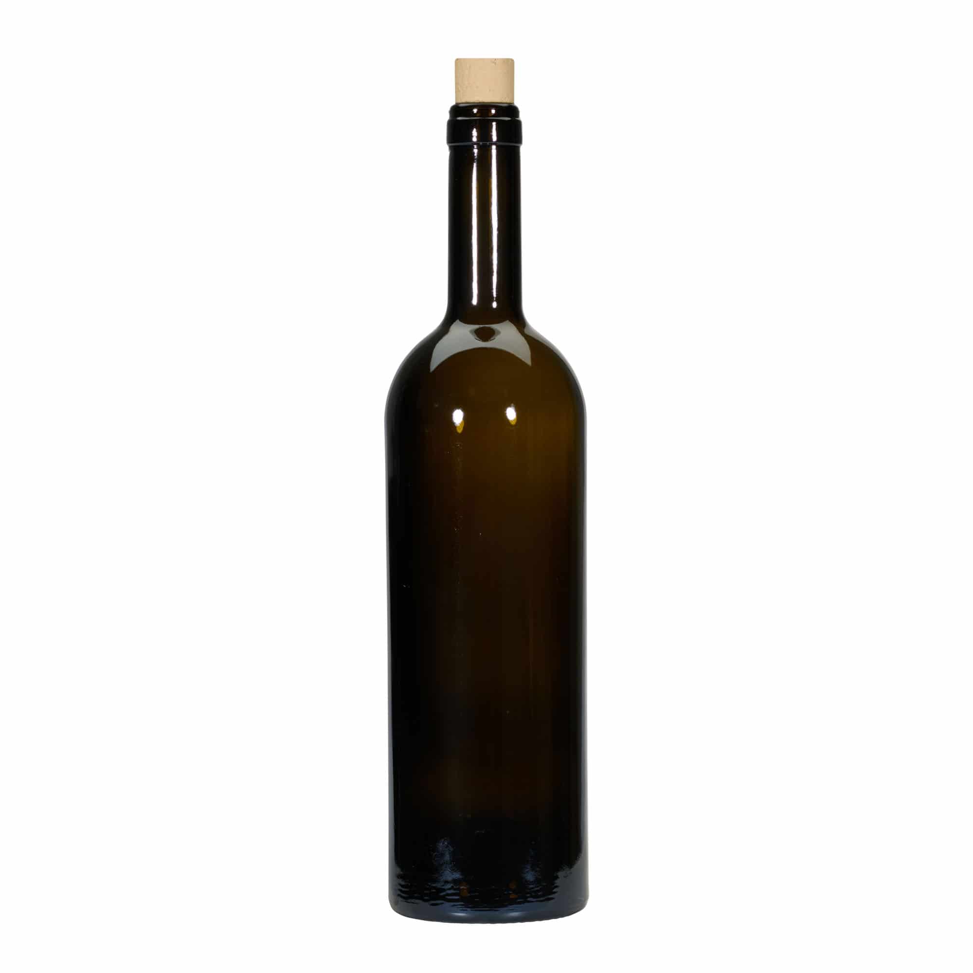 750 ml бутилка за вино „Golia“, антично зелено, затваряне: коркова тапа