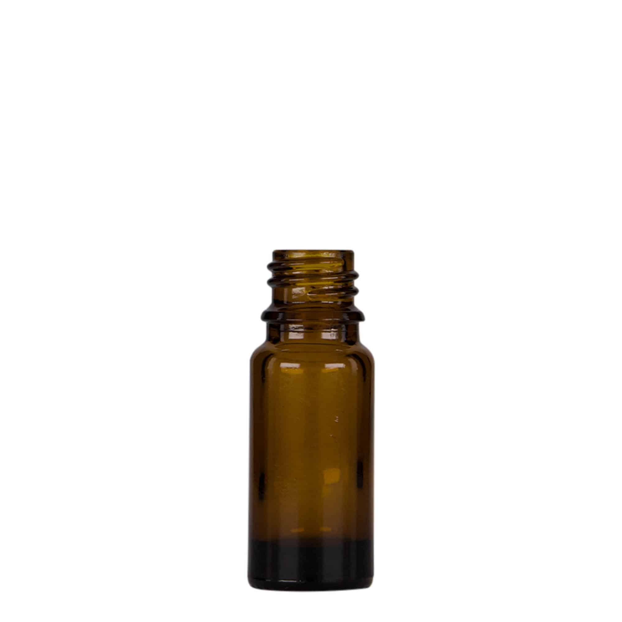 10 ml бутилка за лекарства с пипета, стъклена, кафяво-черна, затваряне: винтова капачка с резба DIN 18