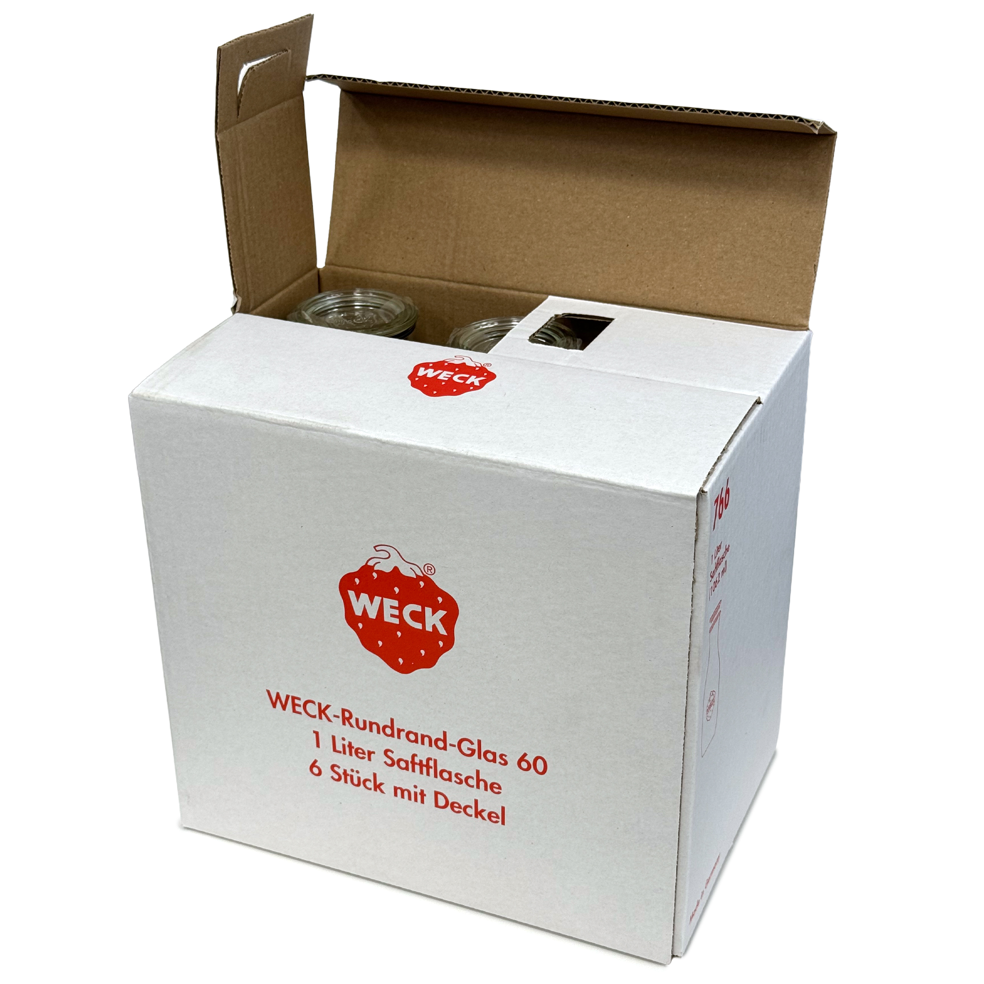 6x 1000 ml бутилка за сок WECK със стъклен капак RR 60