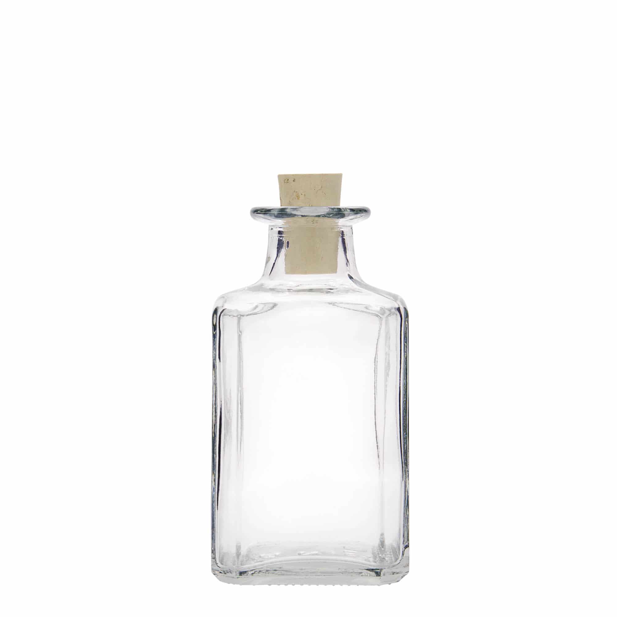250 ml стъклена бутилка „Torben“, квадратна, затваряне: коркова тапа