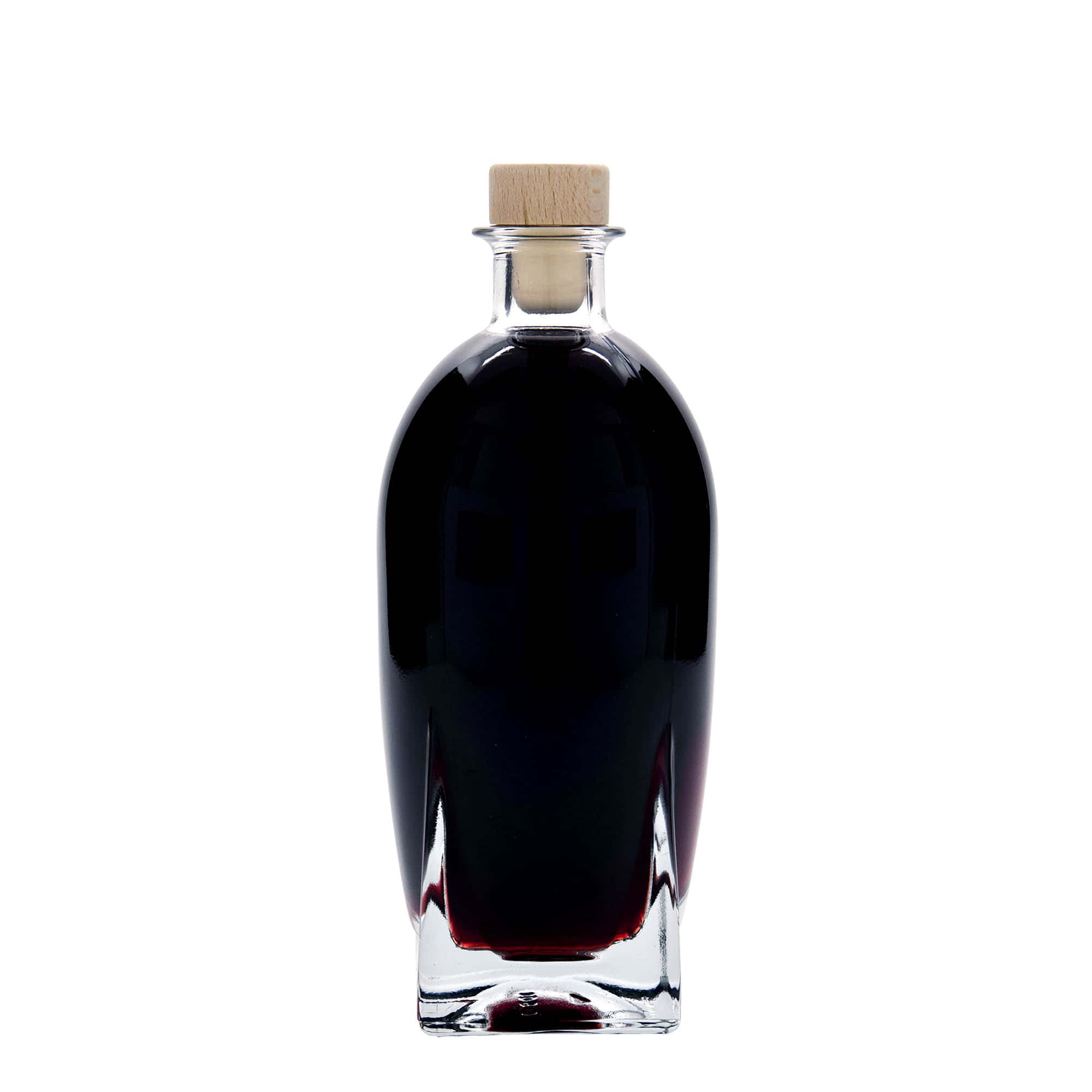 500 ml стъклена бутилка „Zino“, квадратна, затваряне: коркова тапа