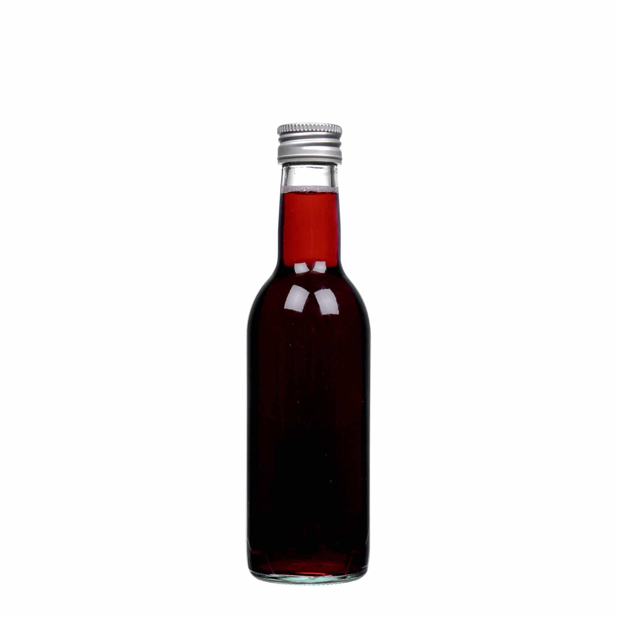 250 ml стъклена бутилка „Бордо“, затваряне: капачка PP 28