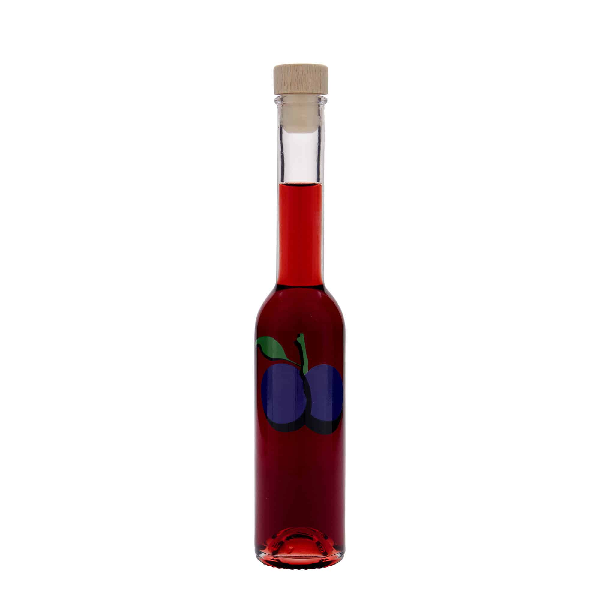 200 ml стъклена бутилка „Опера“, мотив: слива, затваряне: коркова тапа