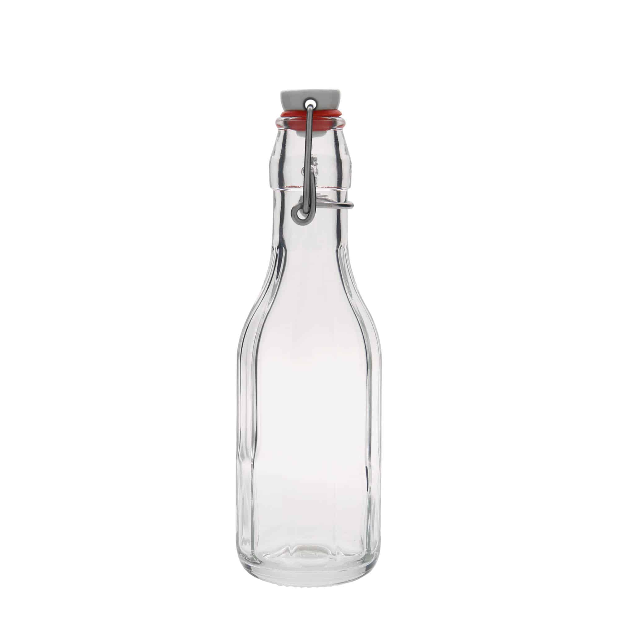 250 ml стъклена бутилка „Bravo“, десетоъгълна, затваряне: тапа с клипс