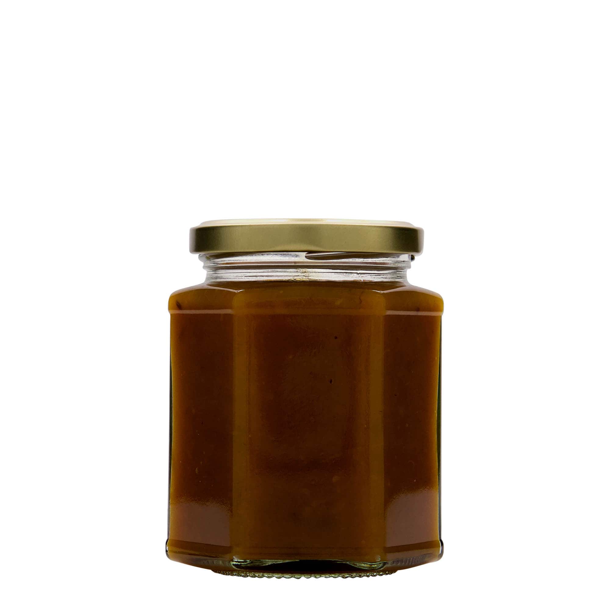 324 мл шестоъгълна стъклена бутилка, отвор: Twist-Off (TO 66)