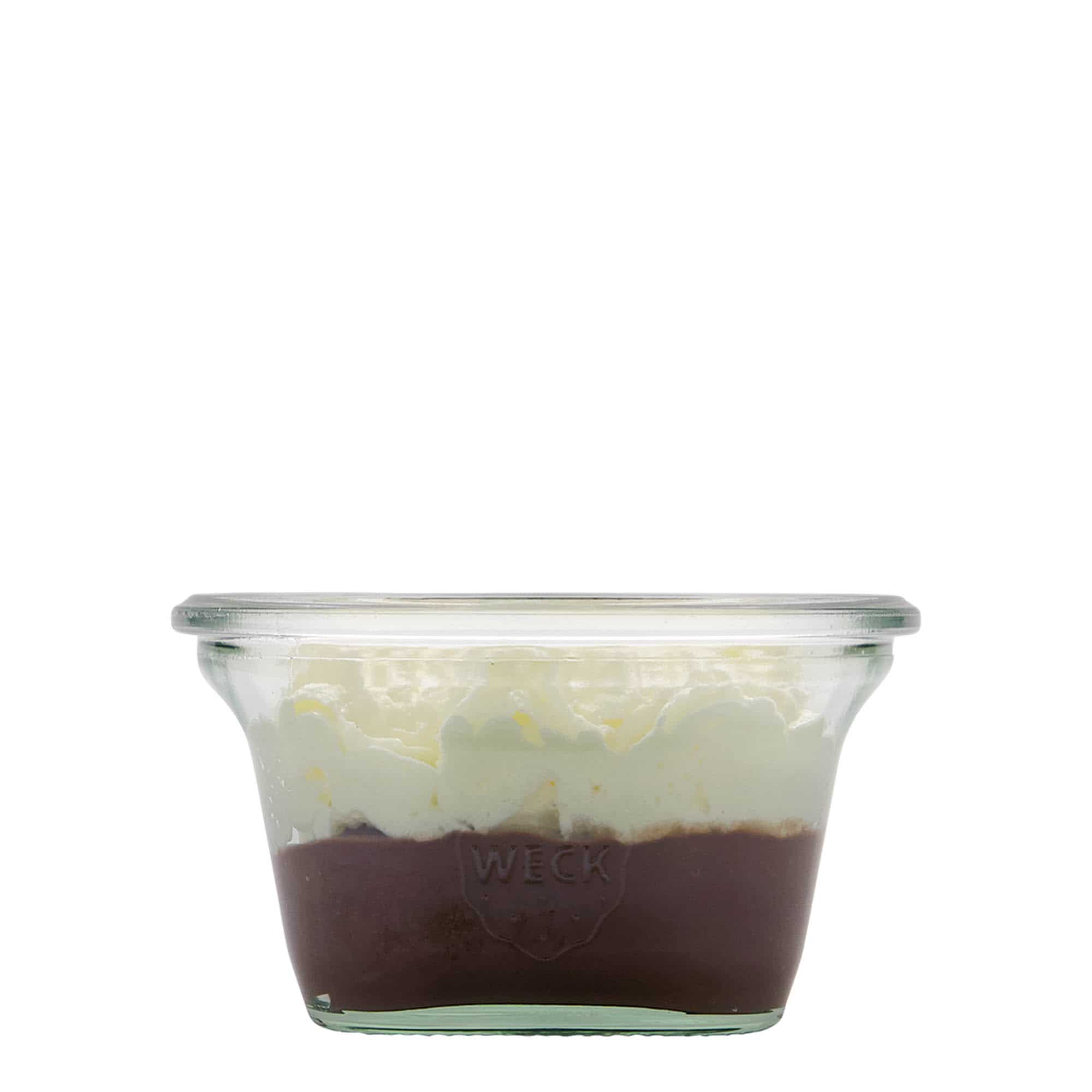290 ml буркан-квадрат WECK, квадратен, затваряне: заоблен ръб