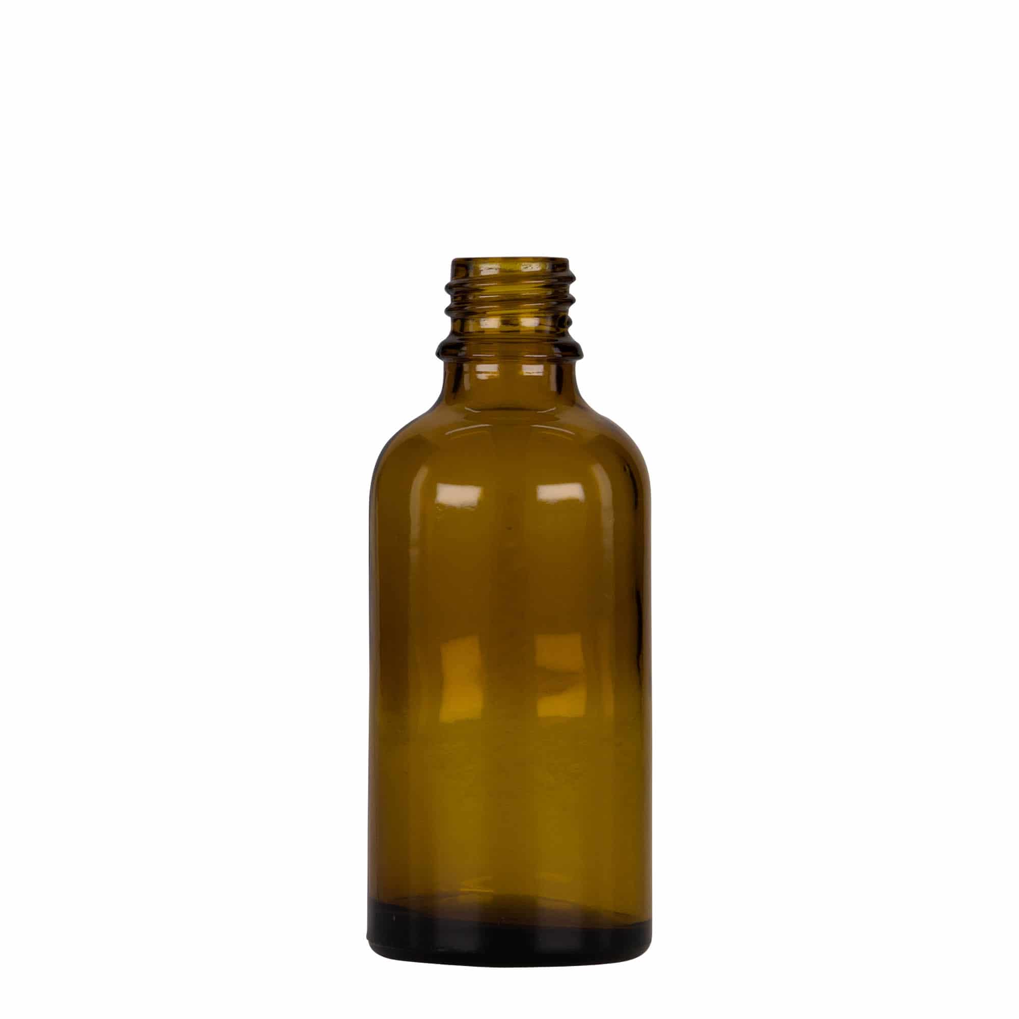 50 ml бутилка за лекарства с пипета, стъклена, кафяво-черна, затваряне: винтова капачка с резба DIN 18