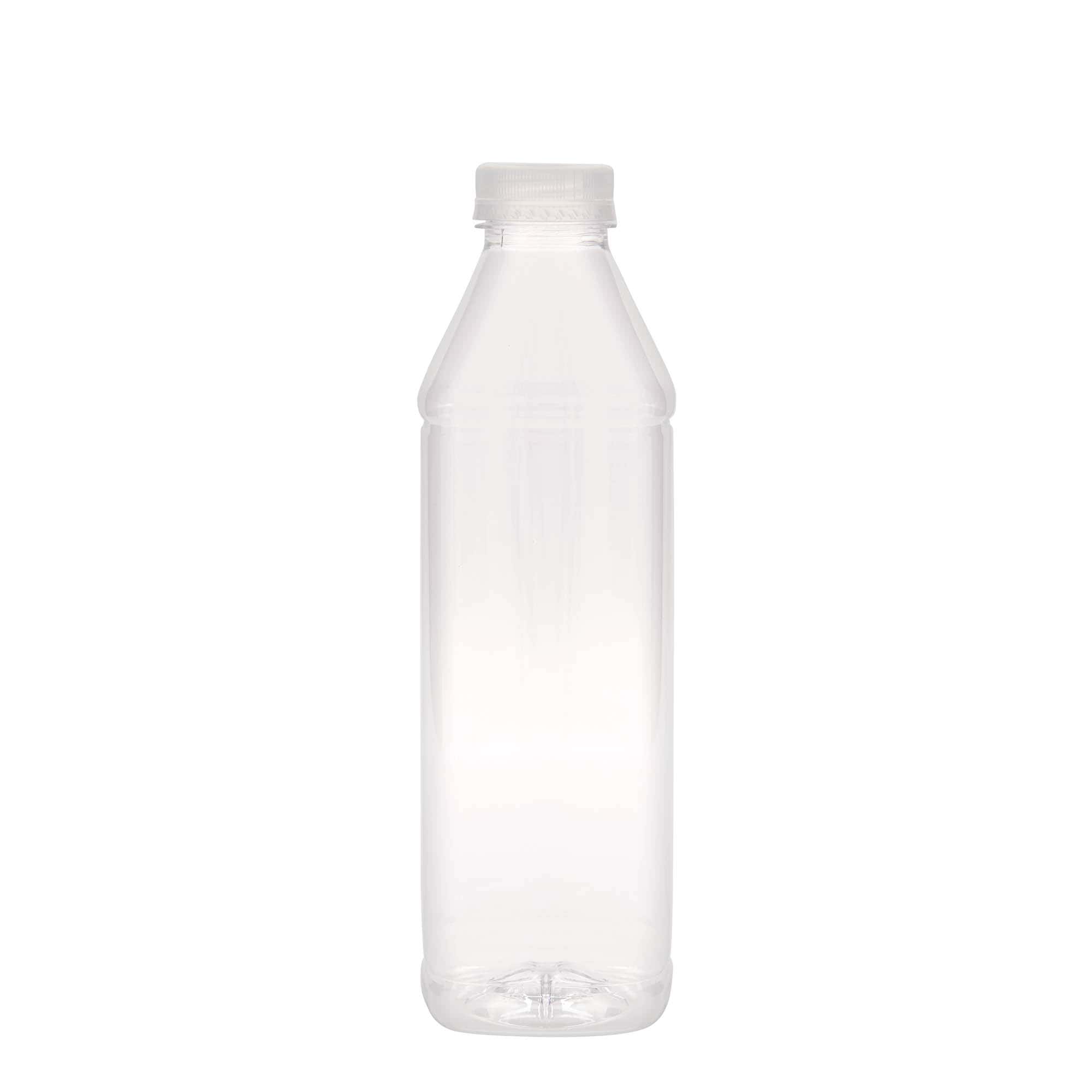 1.000 мл PET бутилка 'Milk and Juice Carré', квадратна, пластмасова, гърло: 38 мм