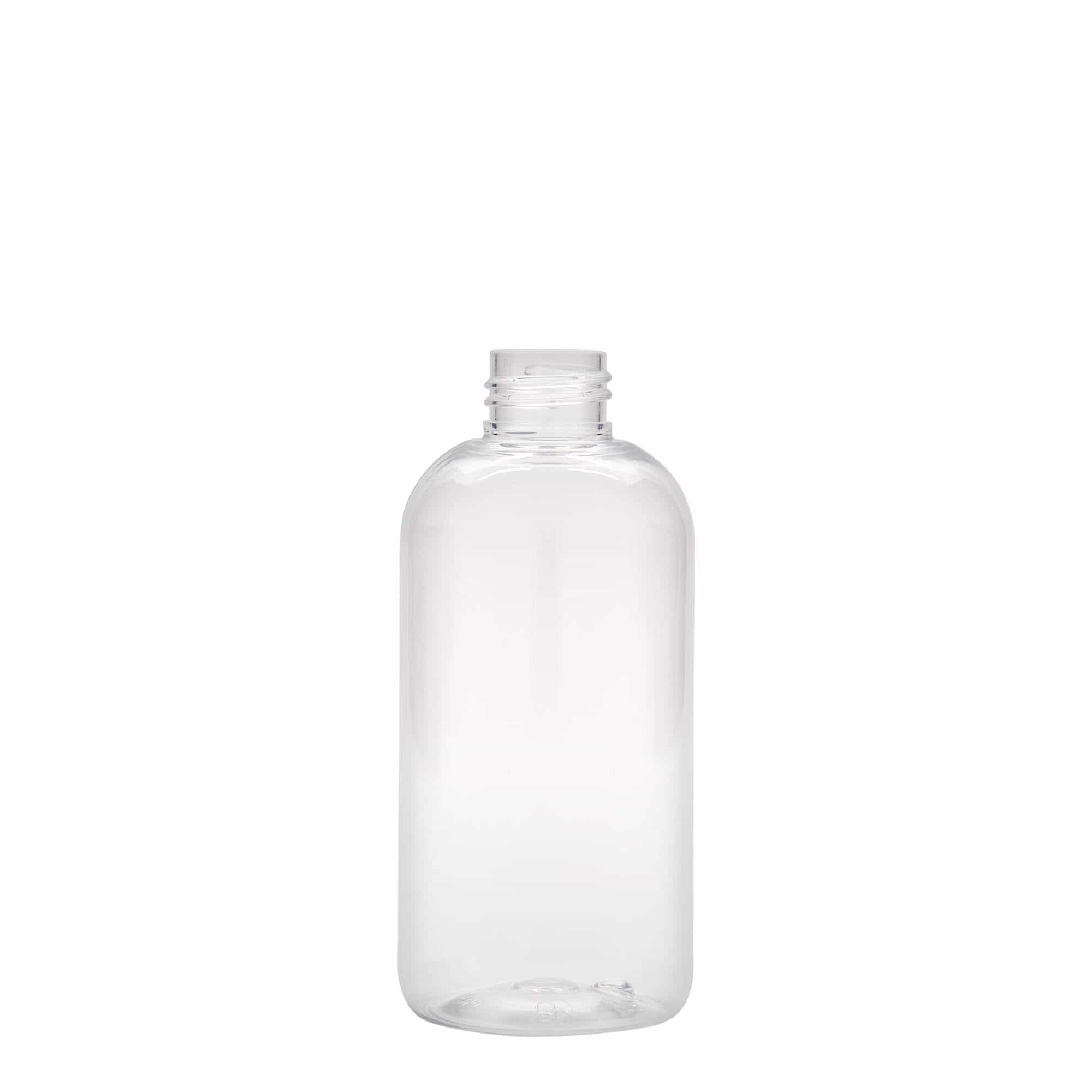 200 ml PET бутилка „Бостън“, пластмасова, затваряне: винтова капачка GPI 24/410 200 ml PET бутилка „Бостън“, пластмасова, затваряне: винтова капачка GPI 24/410