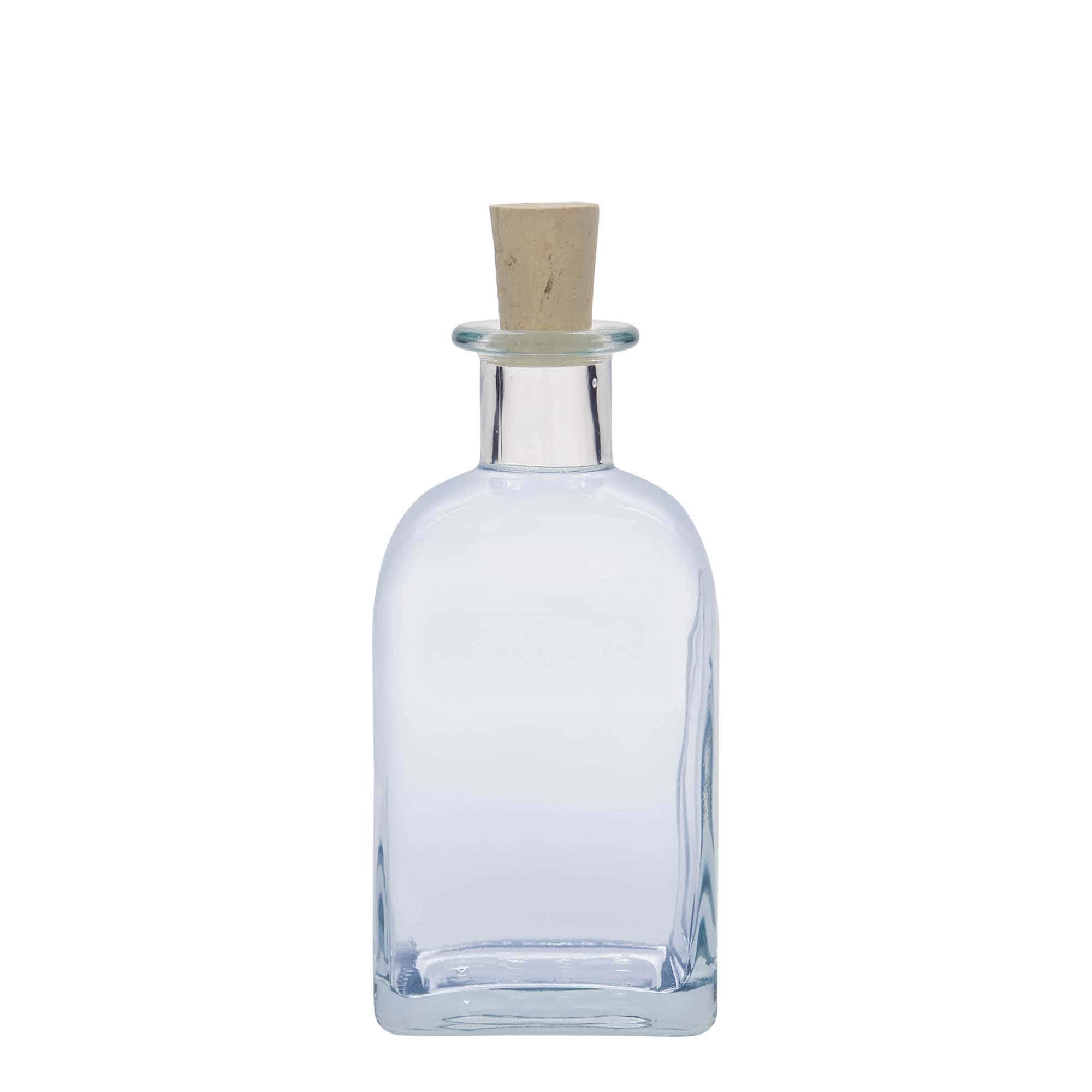350 ml стъклена аптекарска бутилка „Carré“, квадратна, затваряне: коркова тапа