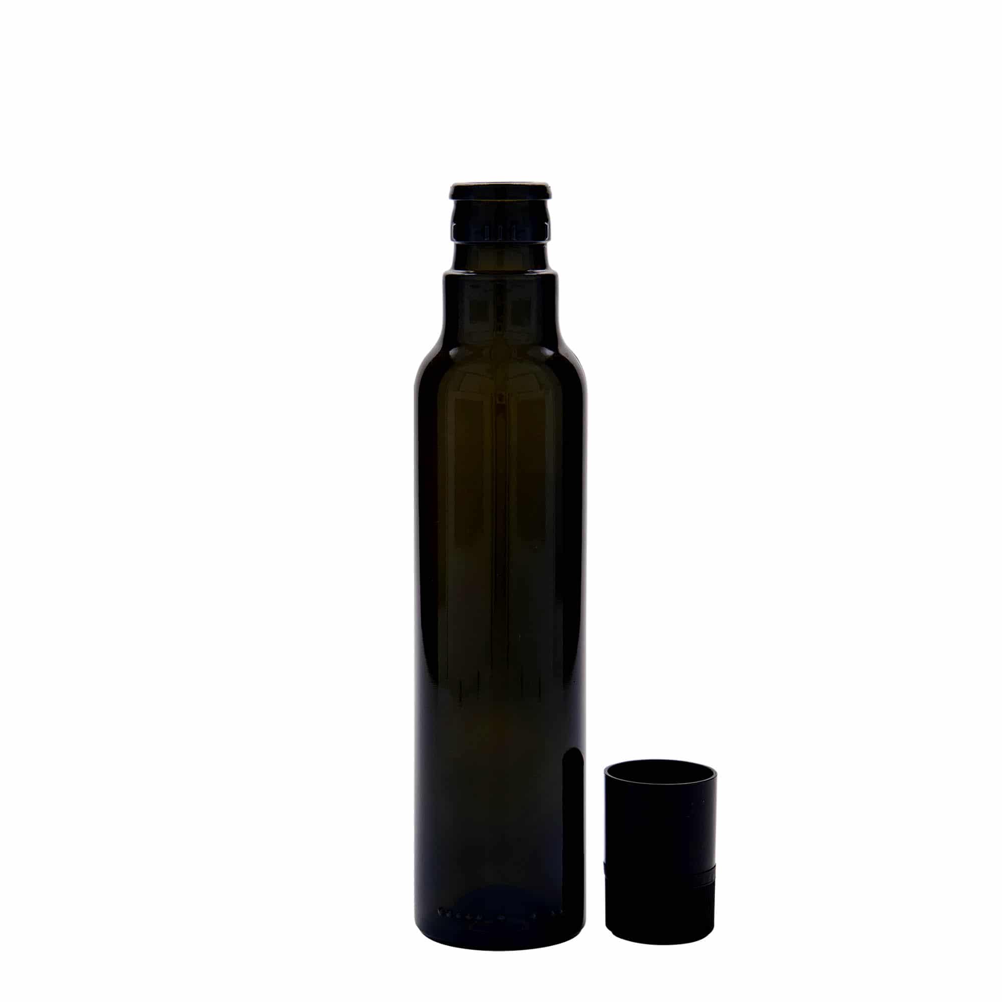 250 ml бутилка за оцет/олио „Willy New“, стъклена, антично зелено, затваряне: без възможност за повторно пълнене