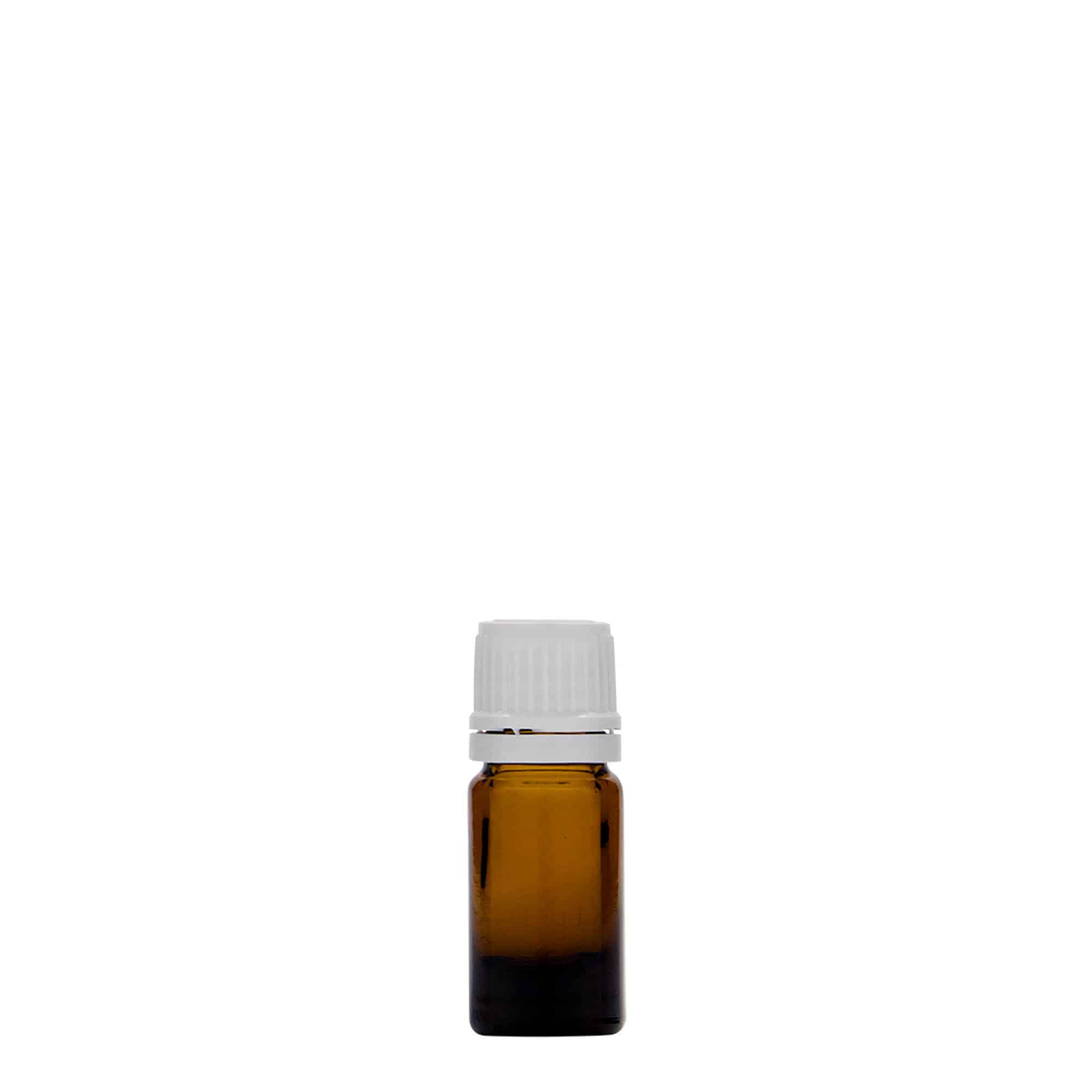 5 ml бутилка за лекарства, стъклена, кафява, затваряне: винтова капачка с резба DIN 18