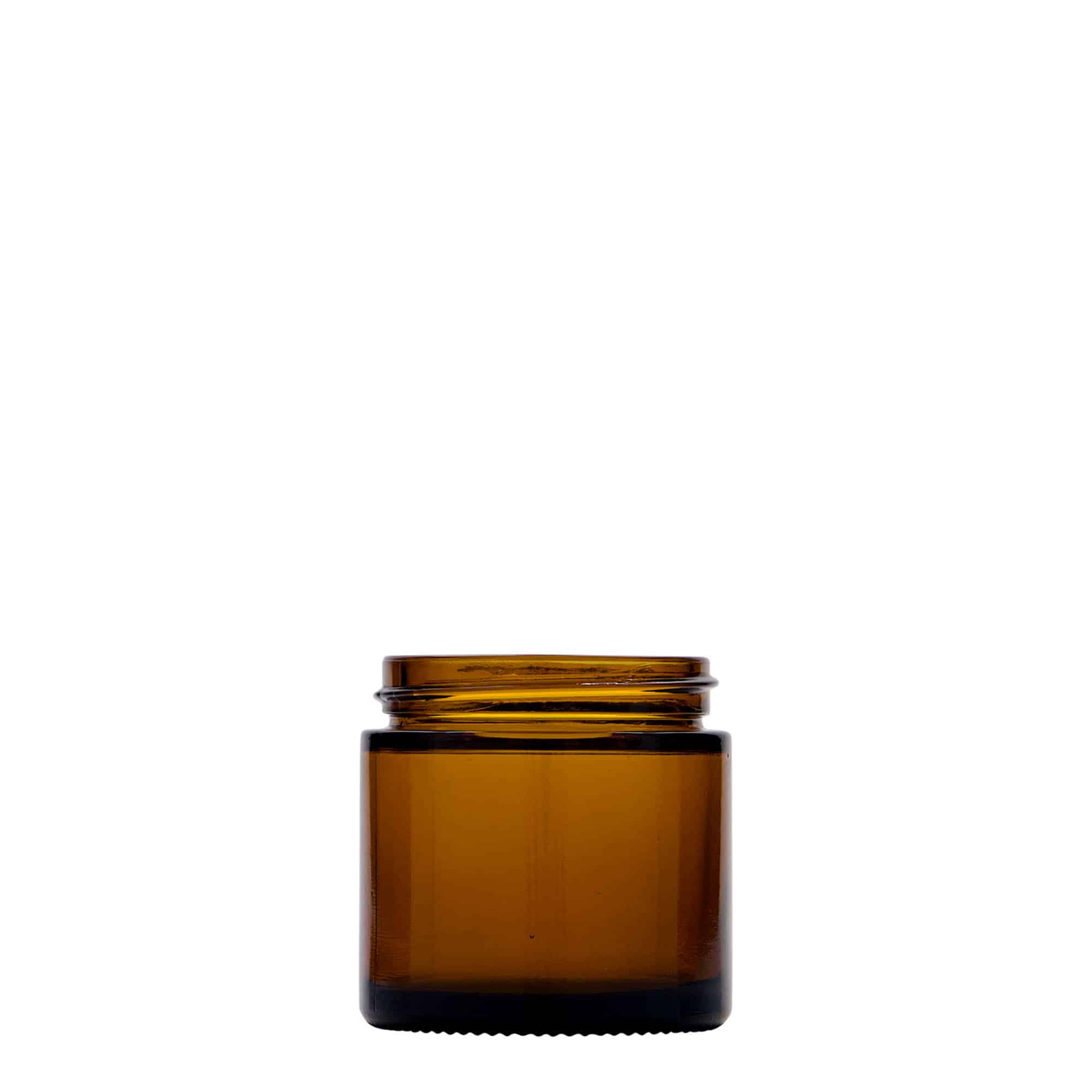 60 ml бурканче за козметични продукти „Brown Line“, стъклено, кафяво, затваряне: винтова капачка