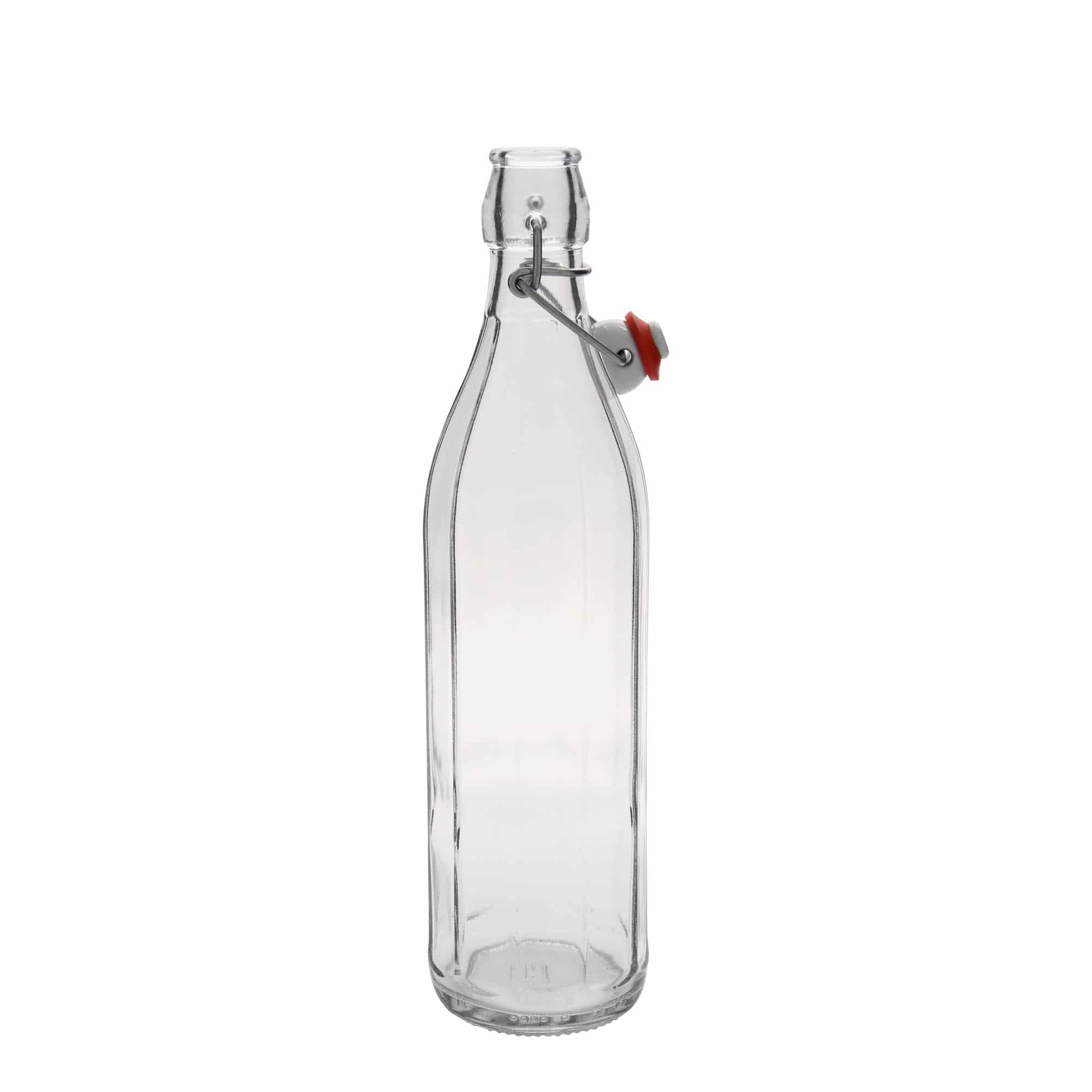 750 ml стъклена бутилка „Bravo“, десетоъгълна, затваряне: тапа с клипс